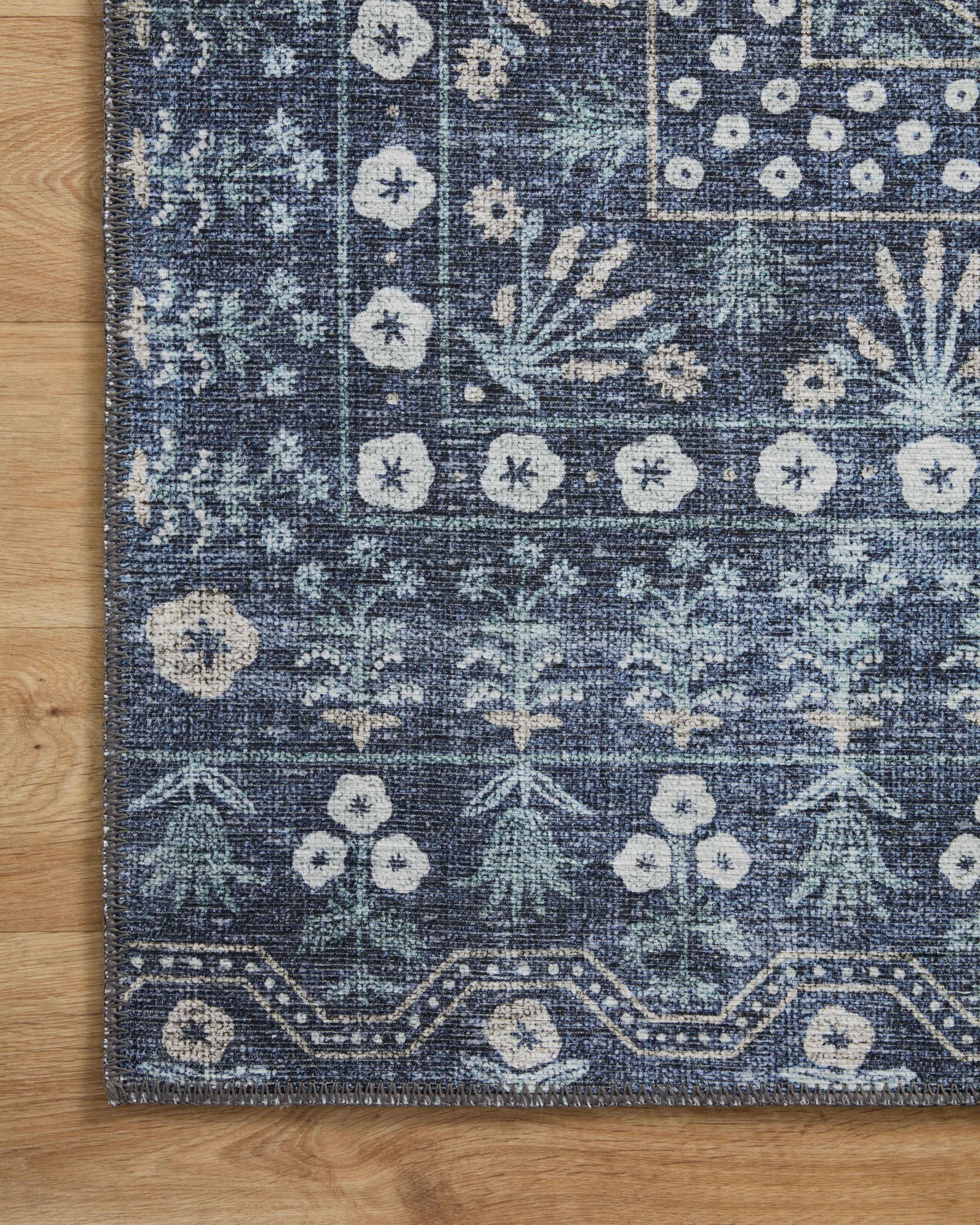 Rifle Paper Co. x Loloi Maison Rosette Blue Rug 1-patterned rugs Loloi
