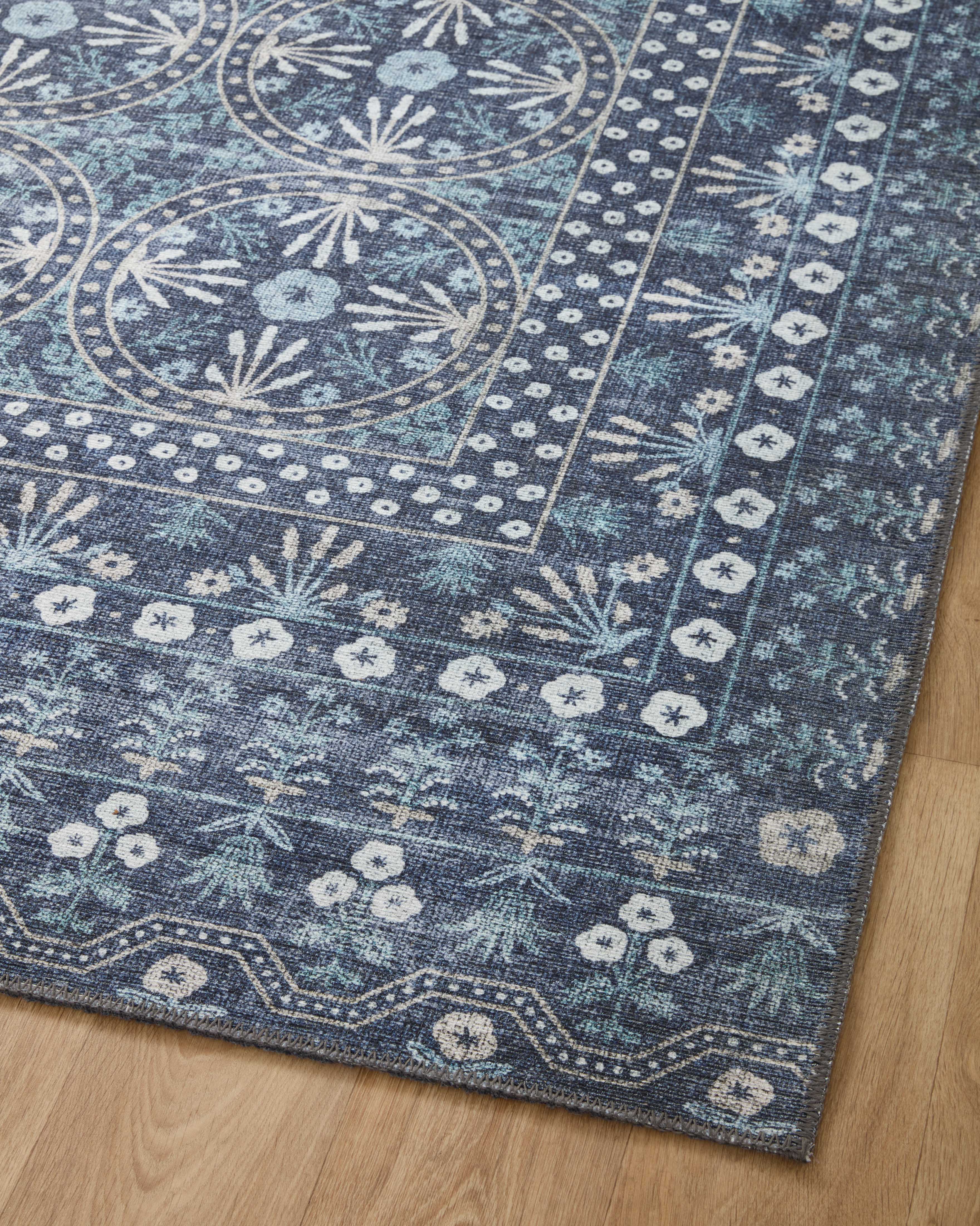 Rifle Paper Co. x Loloi Maison Rosette Blue Rug 1-patterned rugs Loloi
