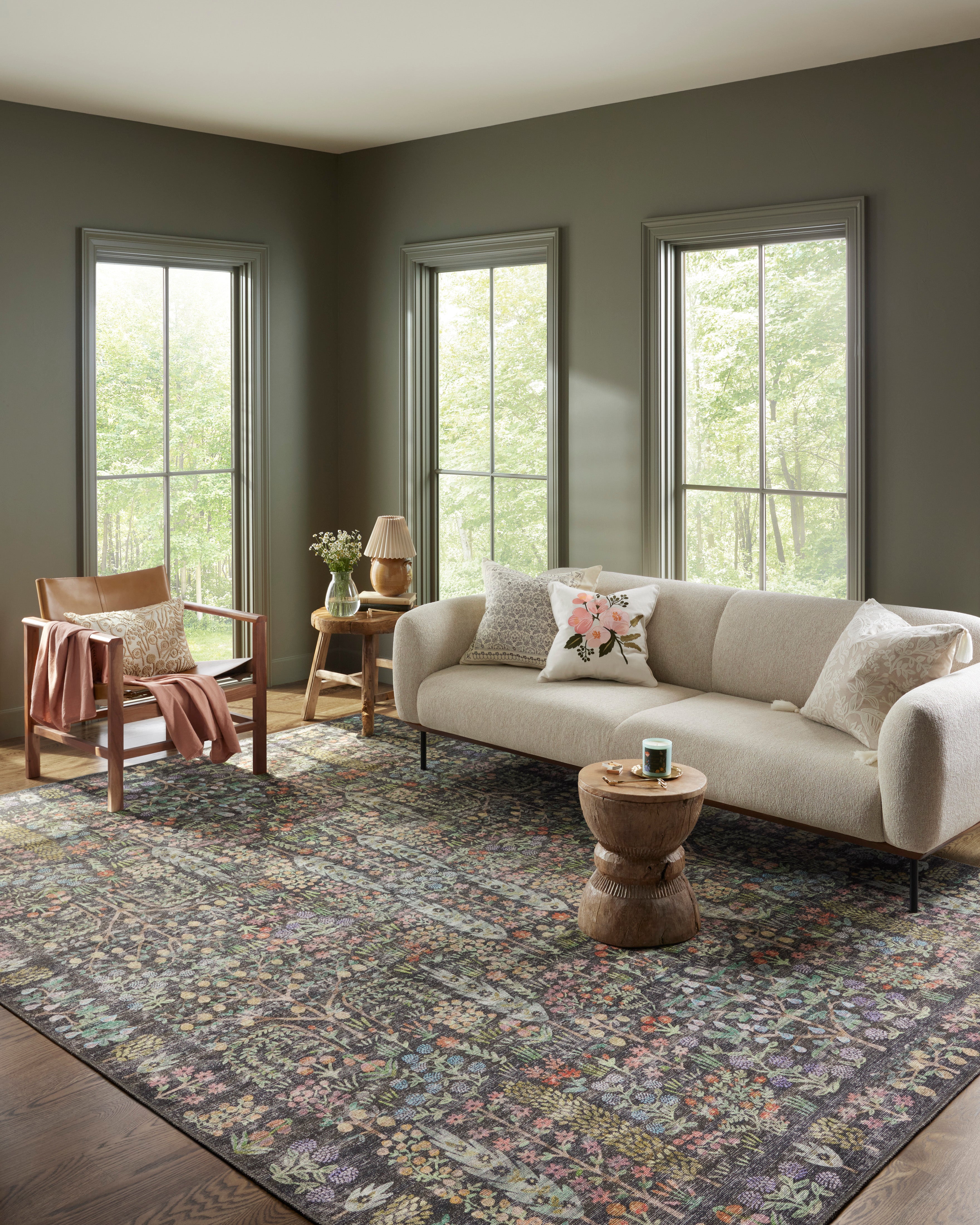 Rifle Paper Co. x Loloi Maison Charcoal Rug 1-RUGS - patterned Loloi