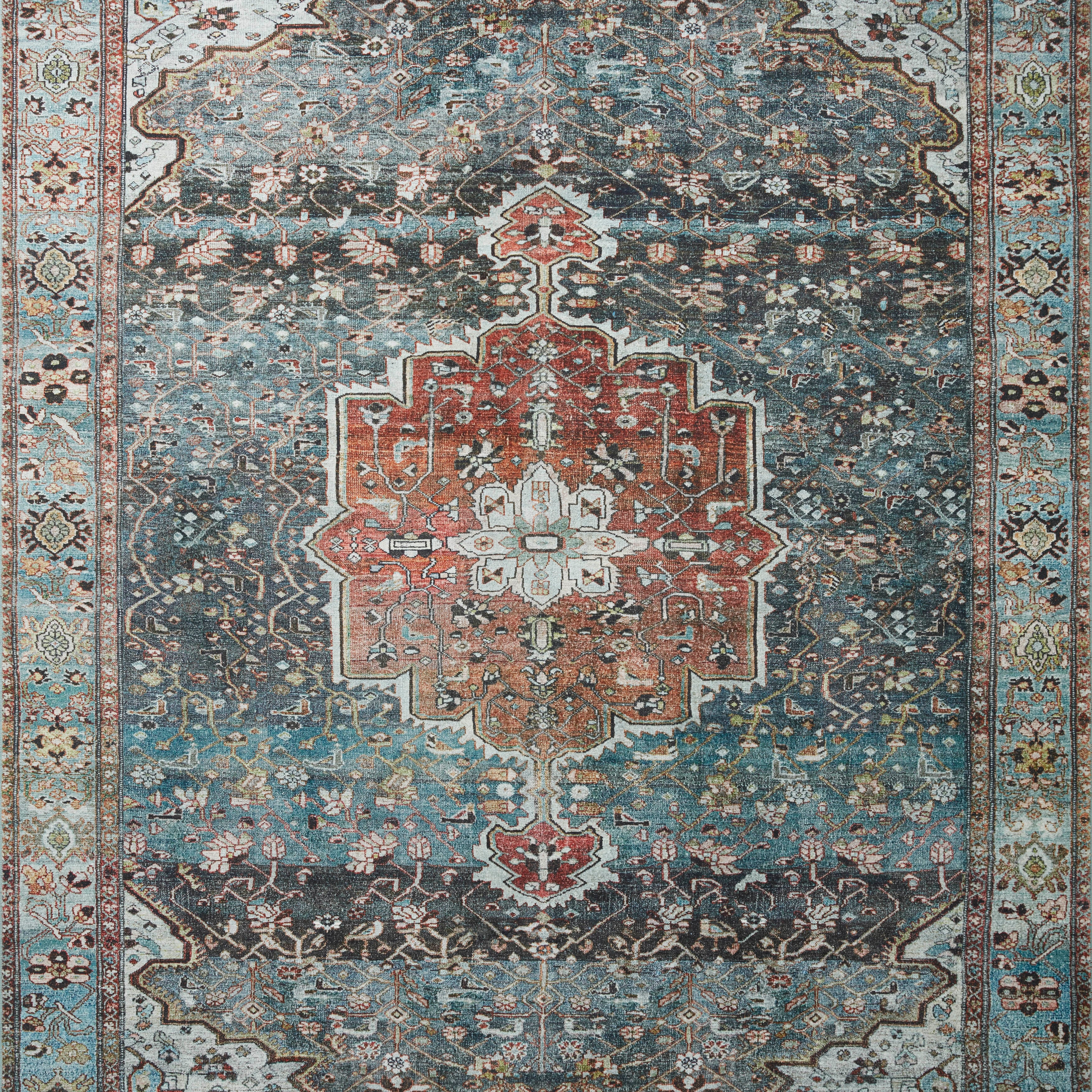 Loloi Margot Ocean/Brick Rug 1-patterned rugs Loloi
