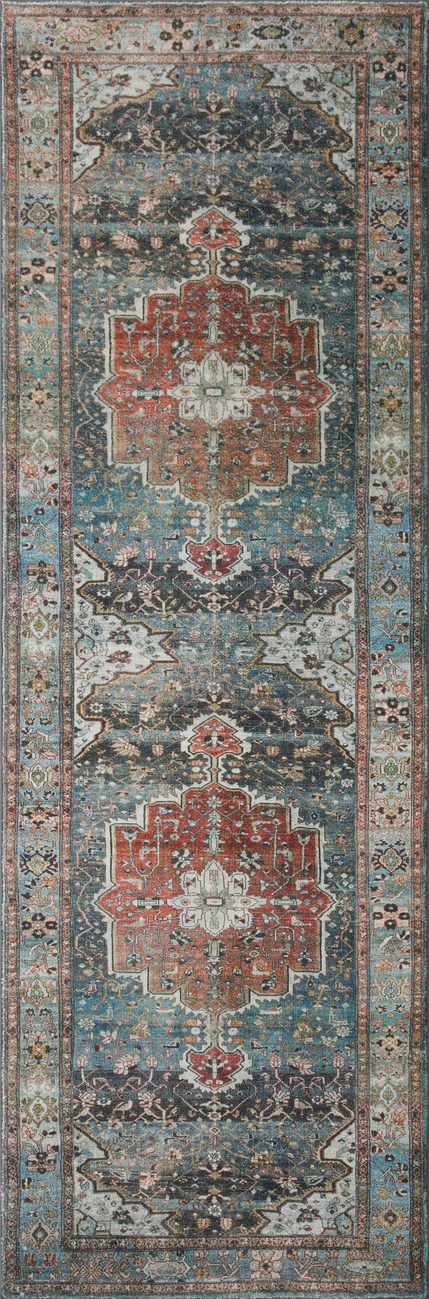 Loloi Margot Ocean/Brick Rug 1-patterned rugs Loloi
