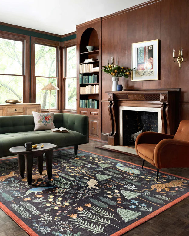 Rifle Paper Co. x Loloi Menagerie Les Fauves Black Rug 3 - RUGS - patterned Loloi
