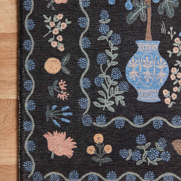 Rifle Paper Co. X Loloi/ Menagerie Camont Black Rug - Rug & Weave