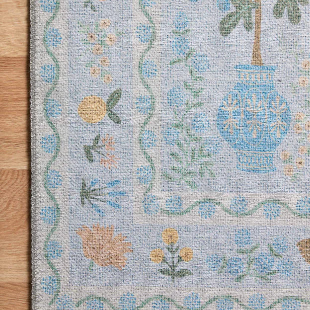 Rifle Paper Co. X Loloi/ Menagerie Camont Lt. Blue Rug - Rug & Weave