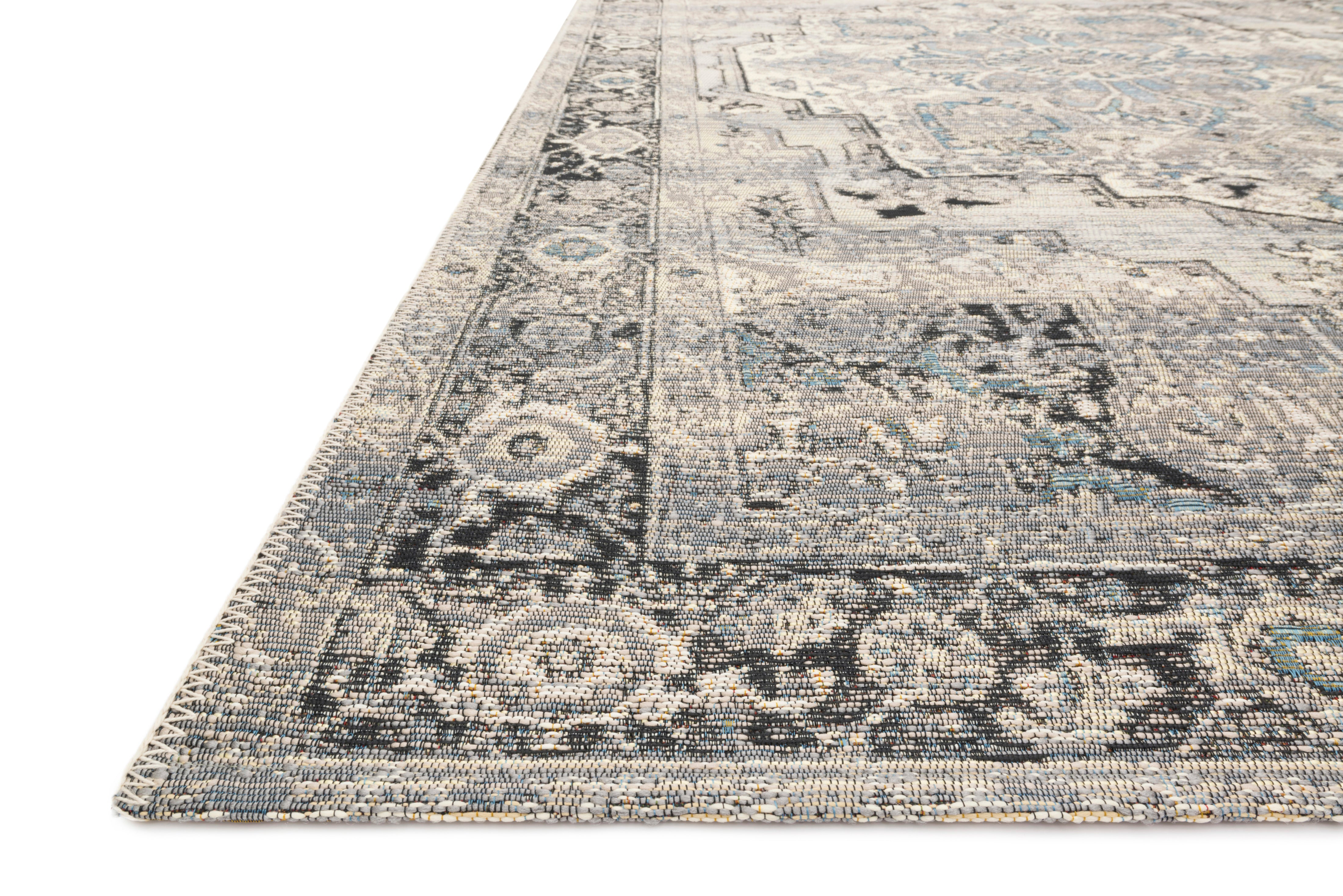 Loloi Mika Grey / Blue Outdoor Rug 5-Rugs - indoor/outdoor Loloi