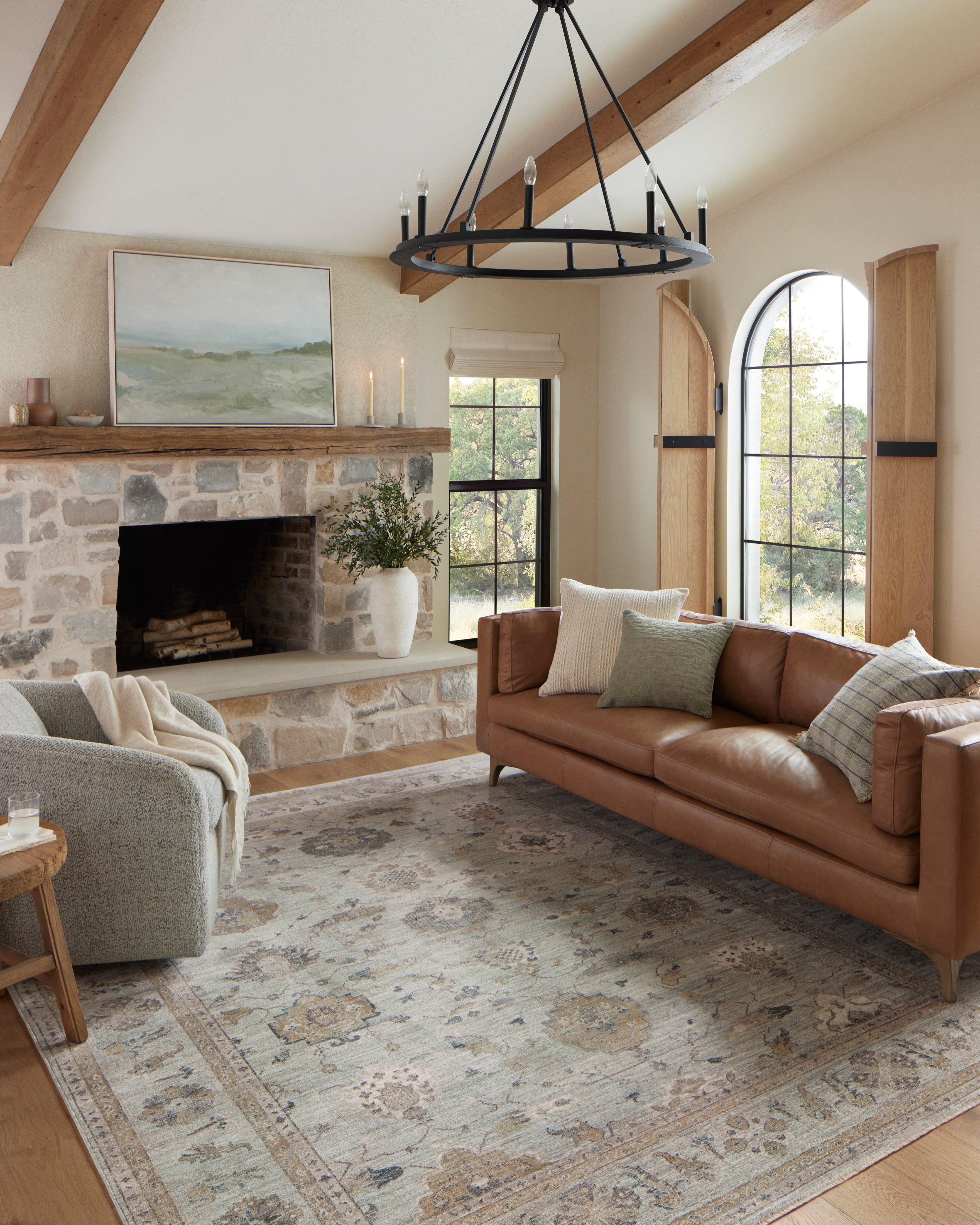 Magnolia Home by Joanna Gaines x Loloi Millie Sky / Gold Rug 0-patterned rugs Loloi