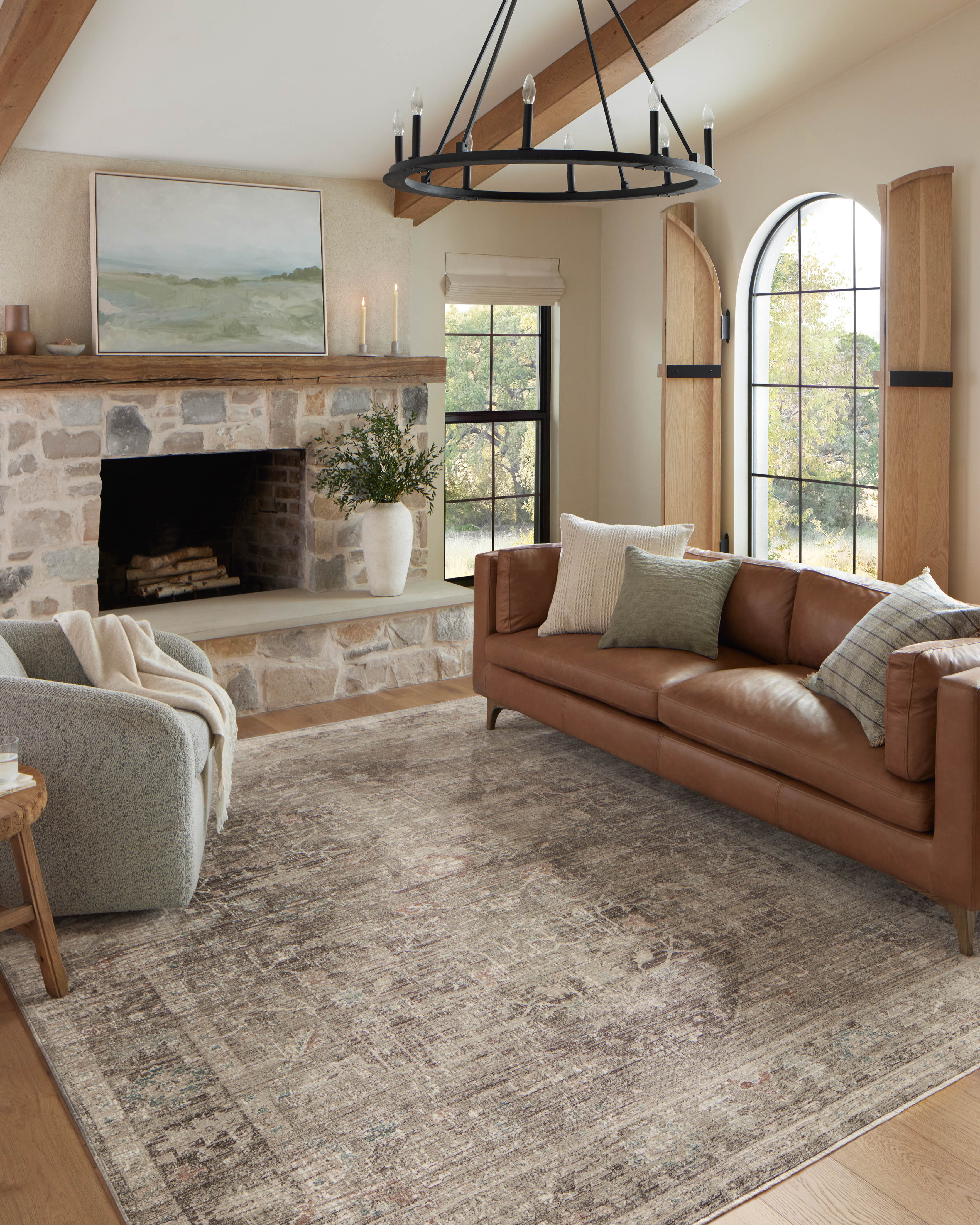 Magnolia Home by Joanna Gaines x Loloi Millie Charcoal / Dove Rug 0-patterned rugs Loloi