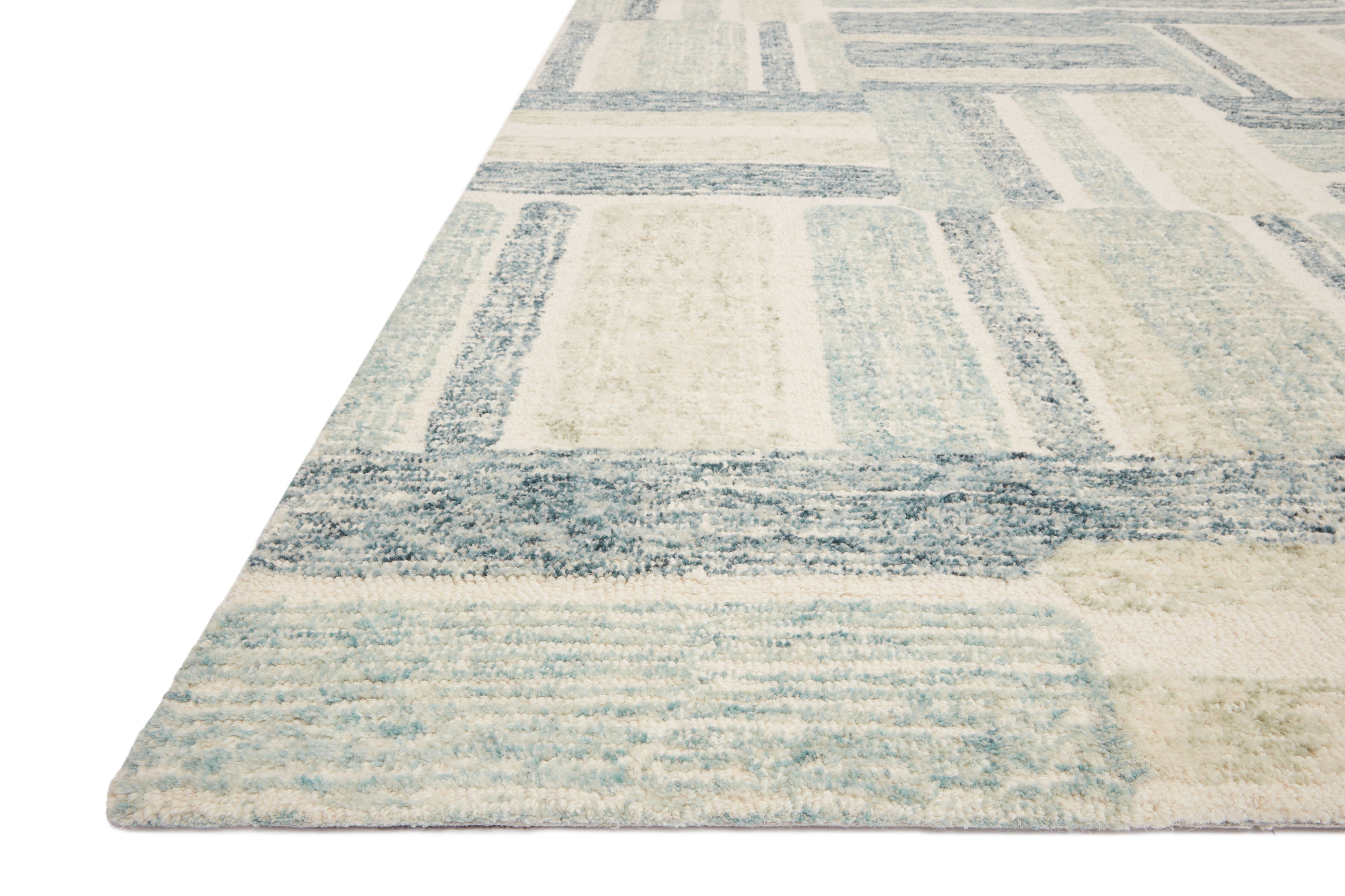 Loloi Milo Aqua / Denim Rug 0-RUGS-wool Loloi