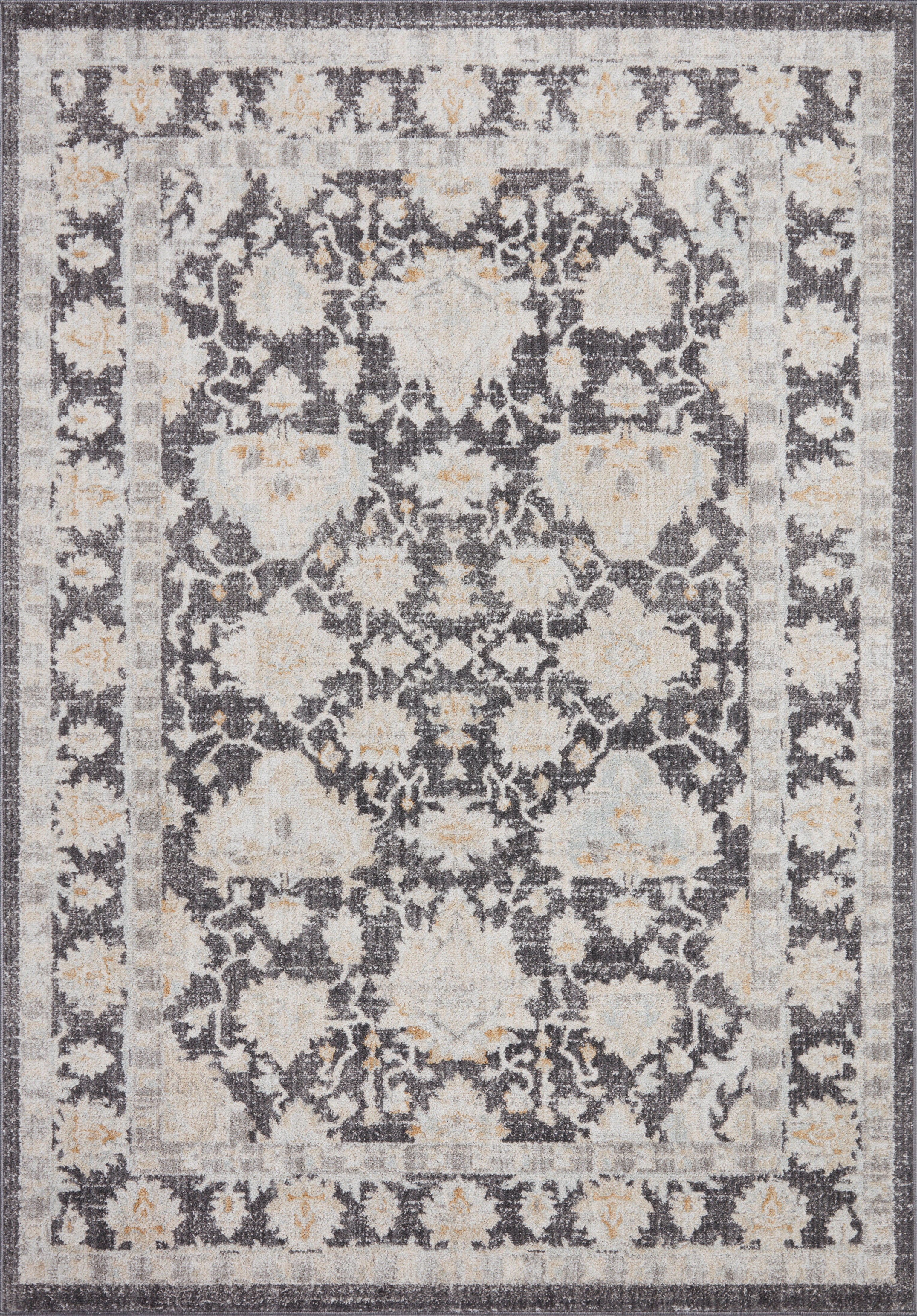 Loloi Monroe Charcoal / Natural Rug 0-RUGS-patterned Loloi