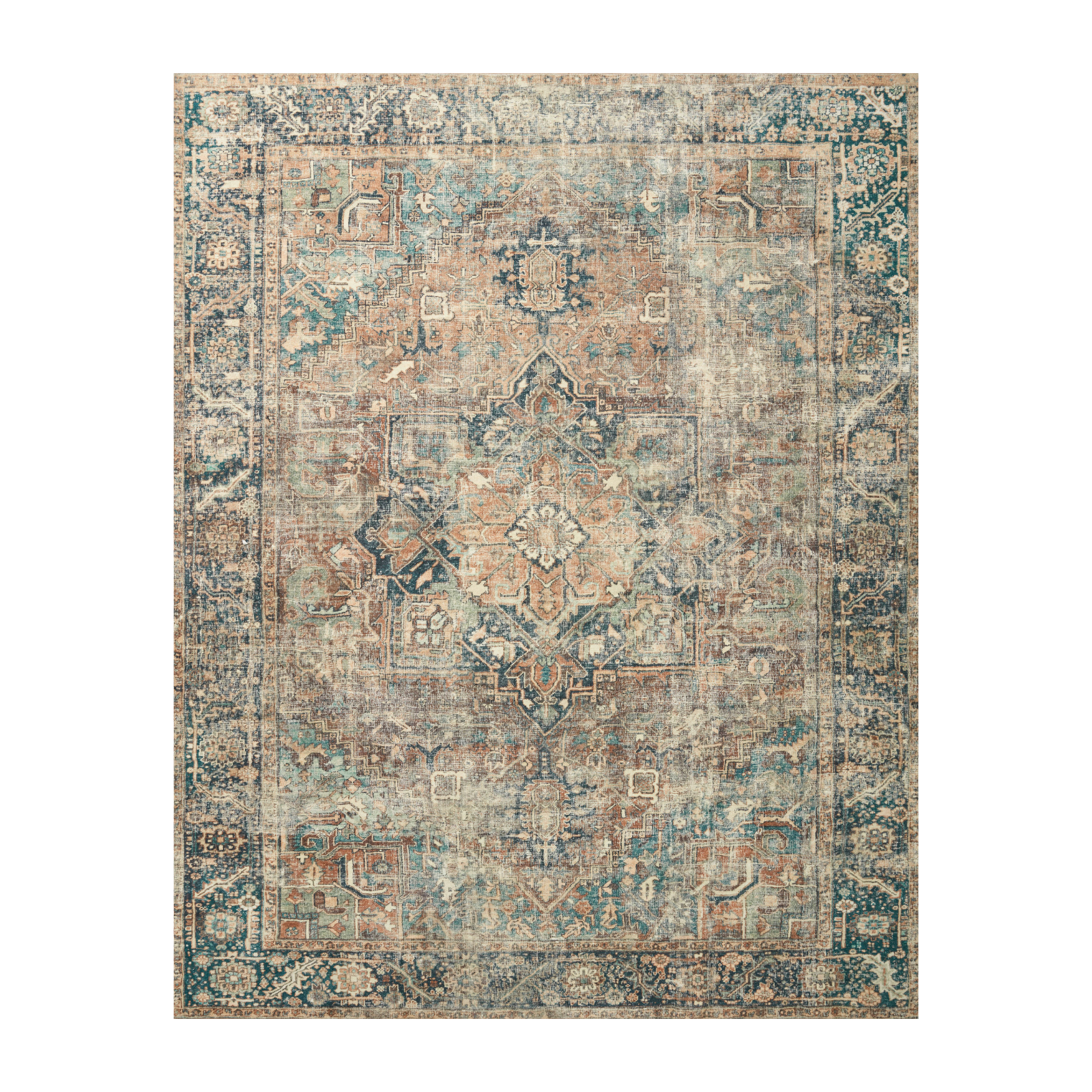 Loloi Margot Terracotta/Lagoon Rug 0-RUGS - patterned Loloi