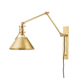 METAL NO.2 Plug-In Wall Sconce by Mark D. Sikes LIGHTING - sconce Hudson Valley Lighting Aged Brass