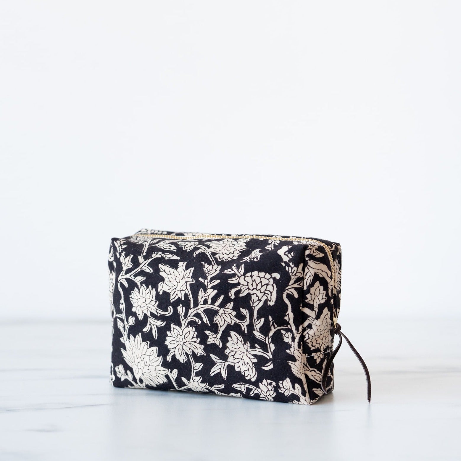 Block print everyday toiletry bag