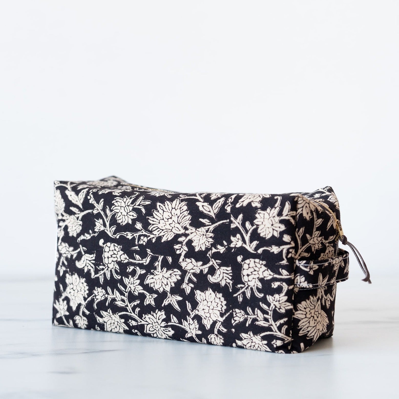 Block print weekender toiletry bag