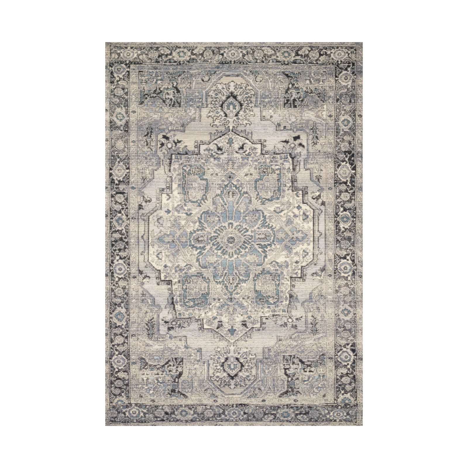 Loloi Mika Grey / Blue Outdoor Rug 5-Rugs - indoor/outdoor Loloi