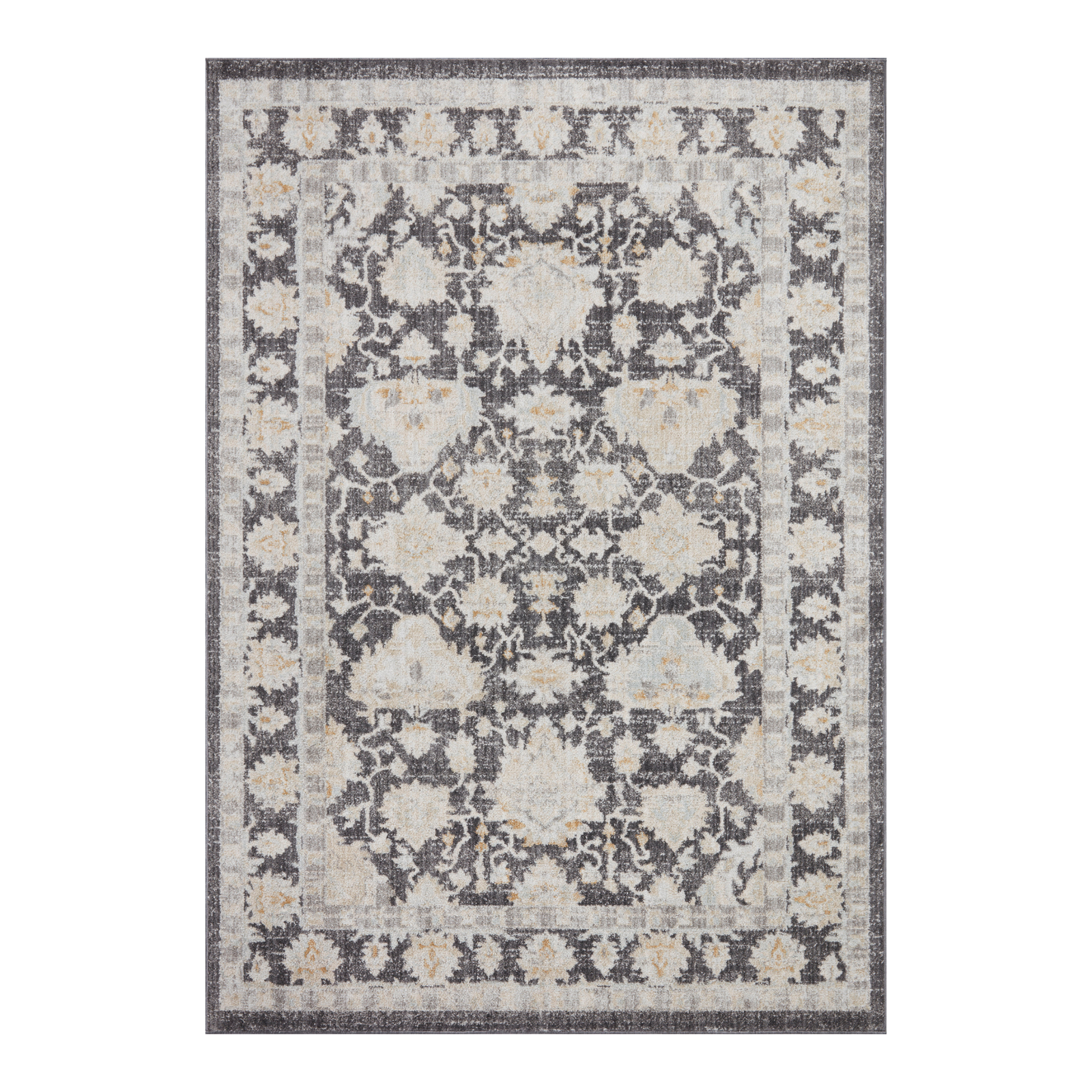 Loloi Monroe Charcoal / Natural Rug 0-RUGS-patterned Loloi