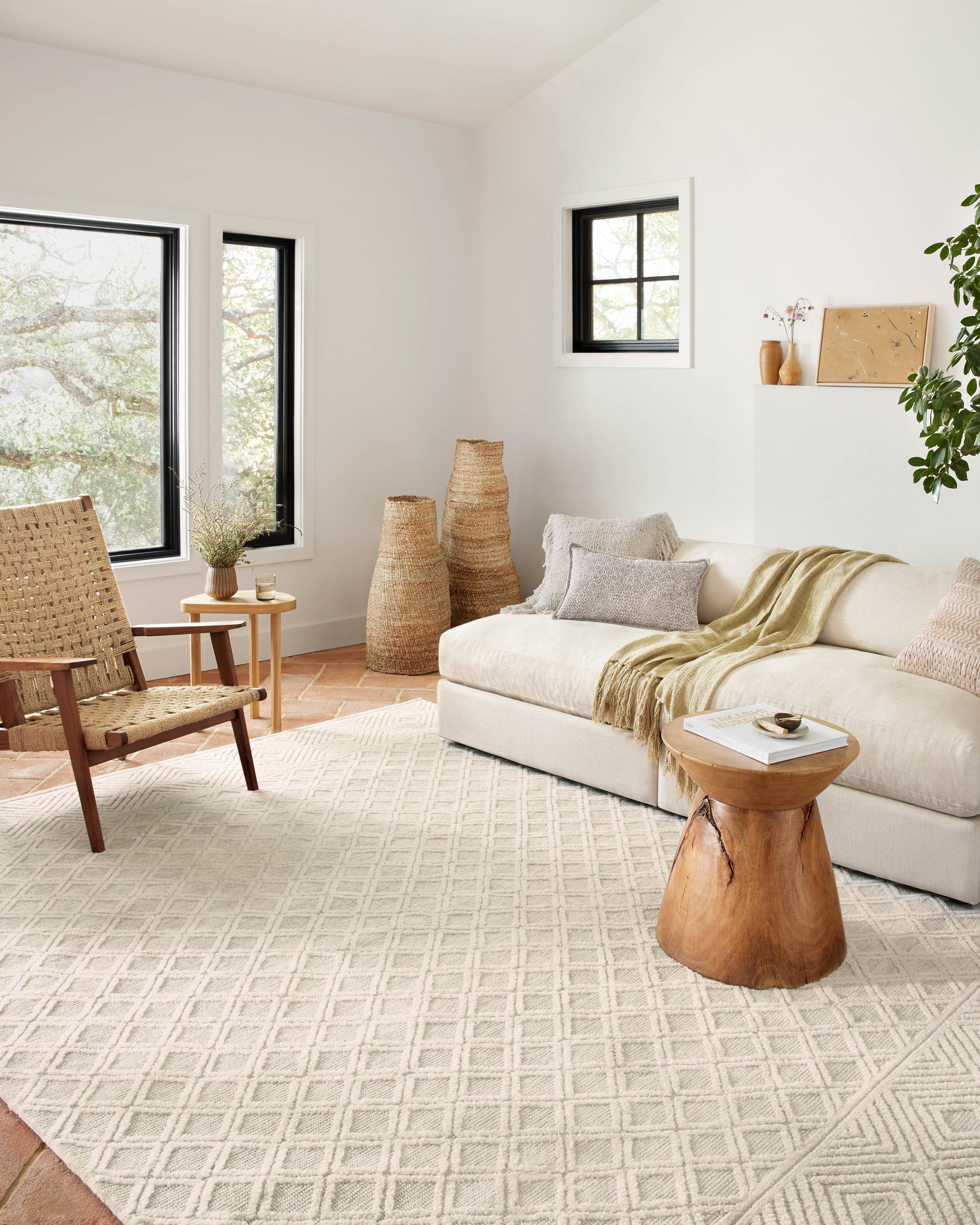 Loloi Neda Ivory / Natural Rug 2-RUGS-patterned Loloi