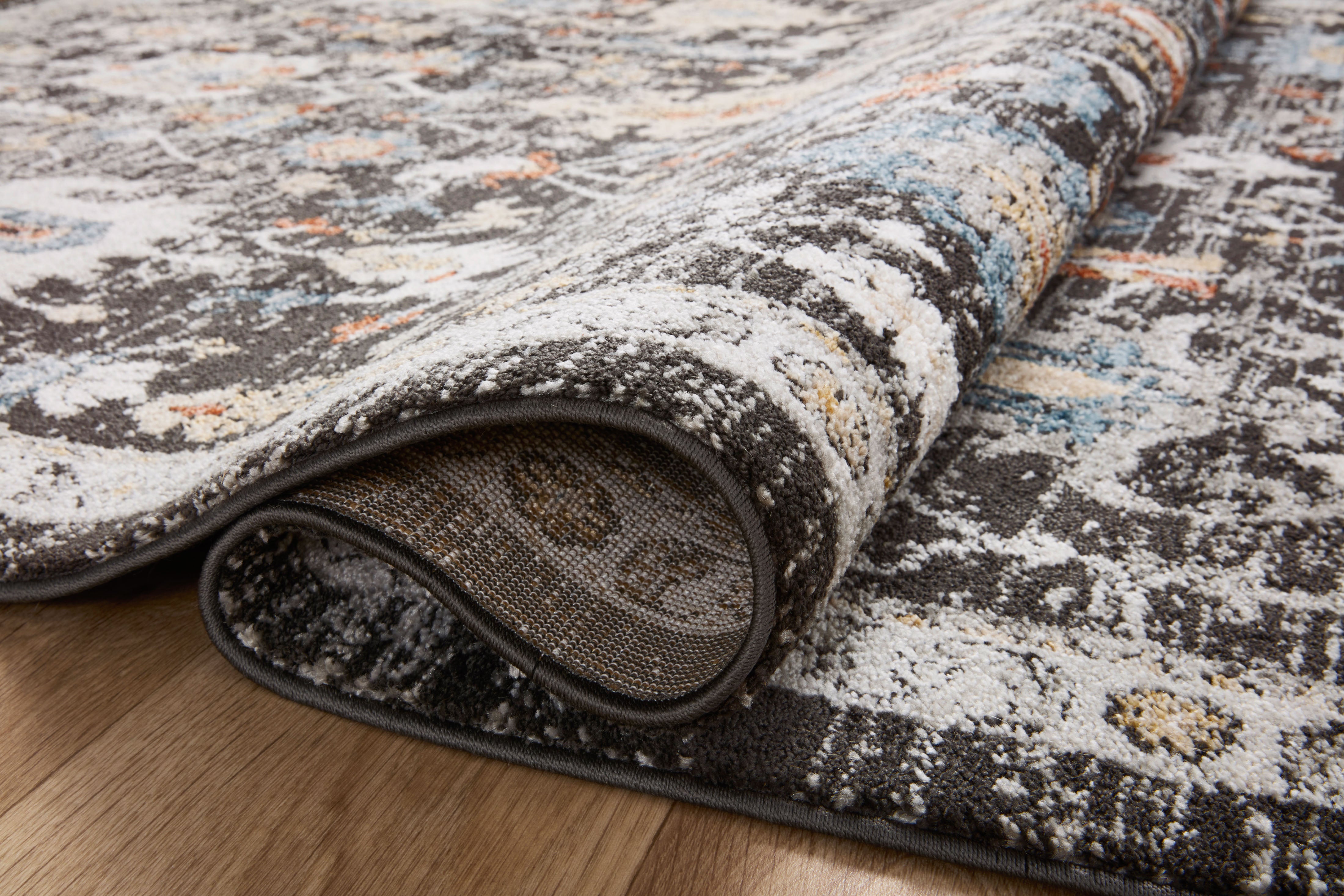 OVERSTOCK RUG - Loloi Odette Charcoal / Multi Rug - 2'7" x 16' IN STORE - Sale Rugs Loloi