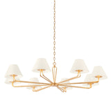 Ozias Chandelier 8 Shade Gold Leaf - Rug & Weave