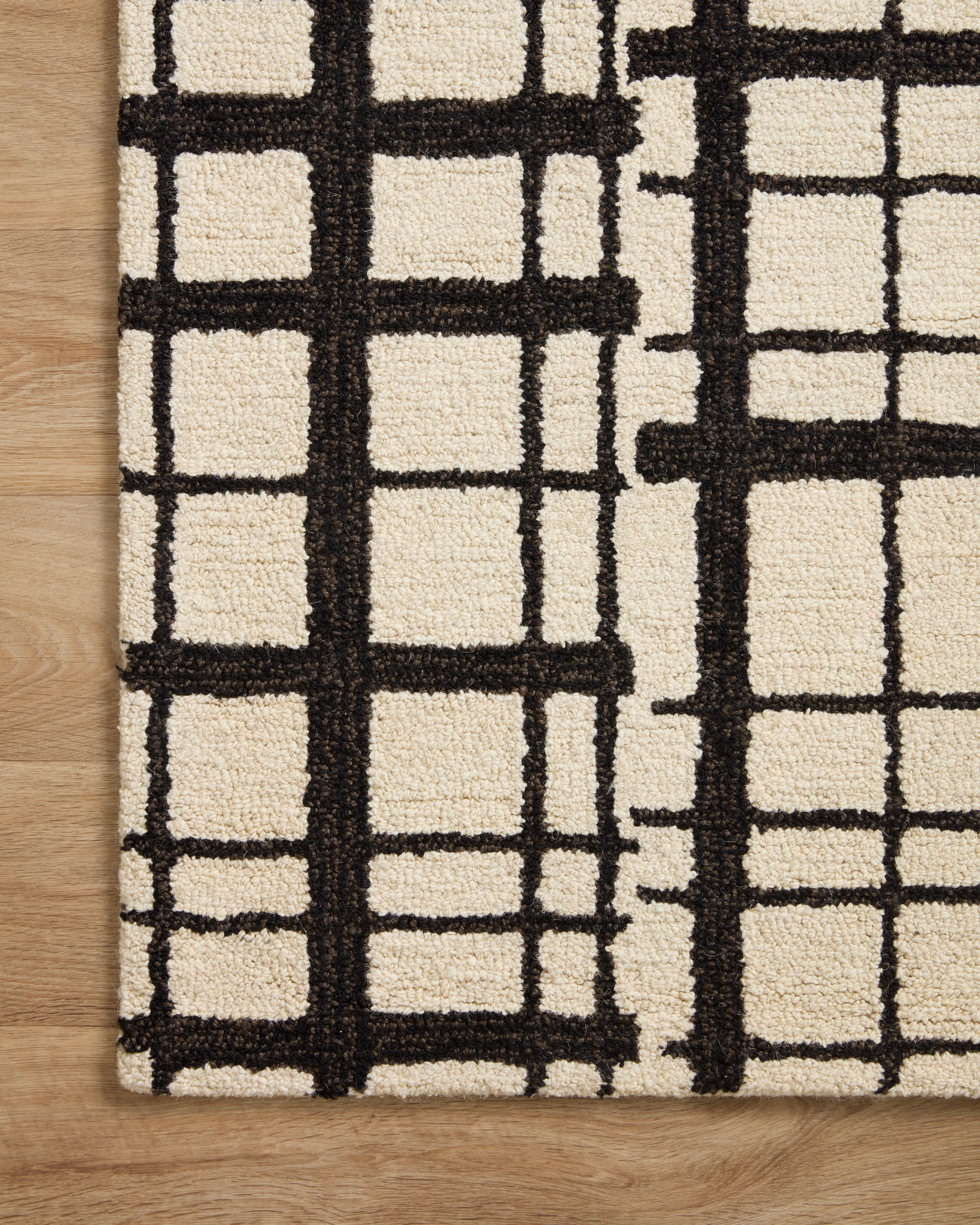 Chris Loves Julia x Loloi Polly Black / Ivory Rug 1-RUGS - jute Loloi