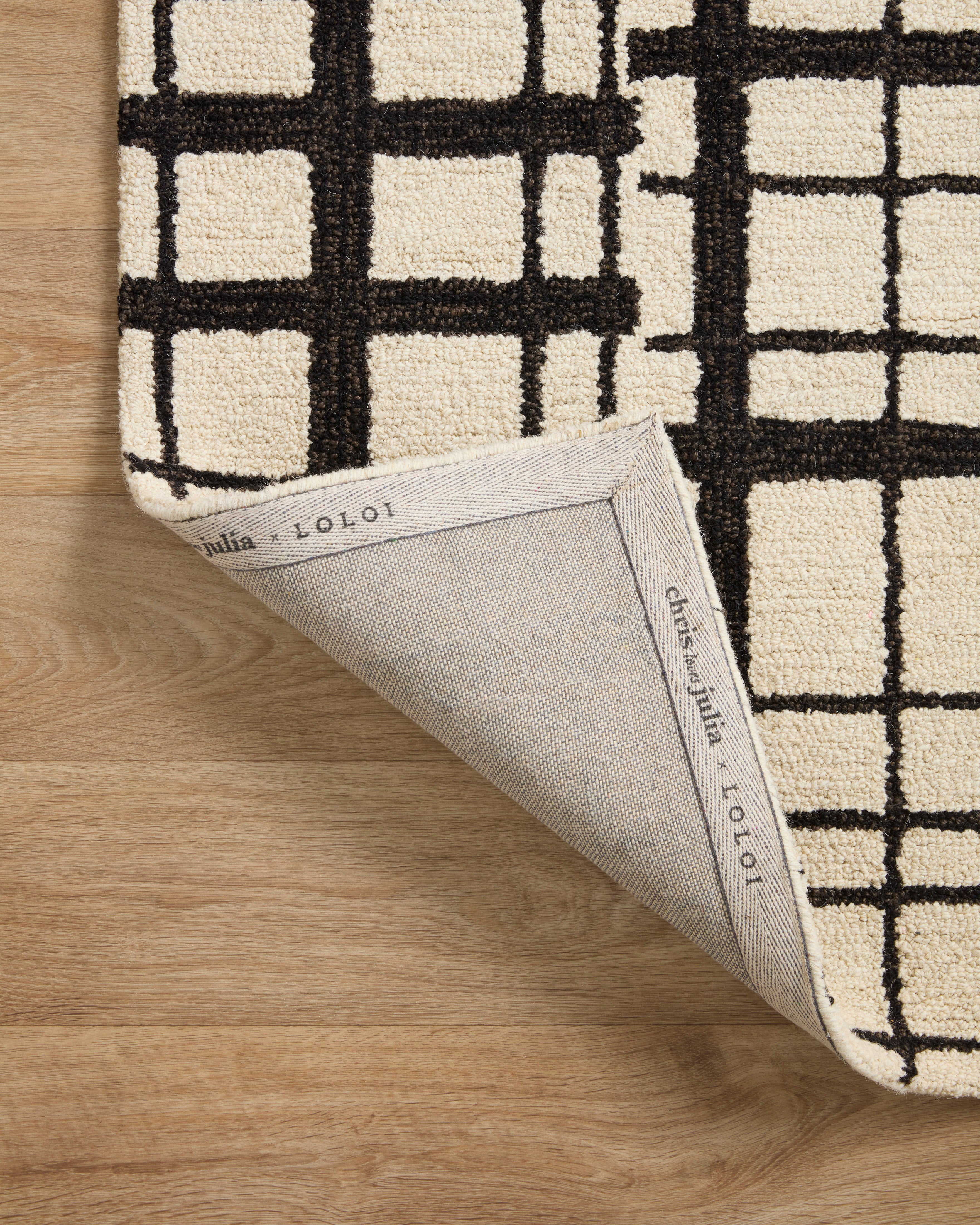 Chris Loves Julia x Loloi Polly Black / Ivory Rug 1-RUGS - jute Loloi