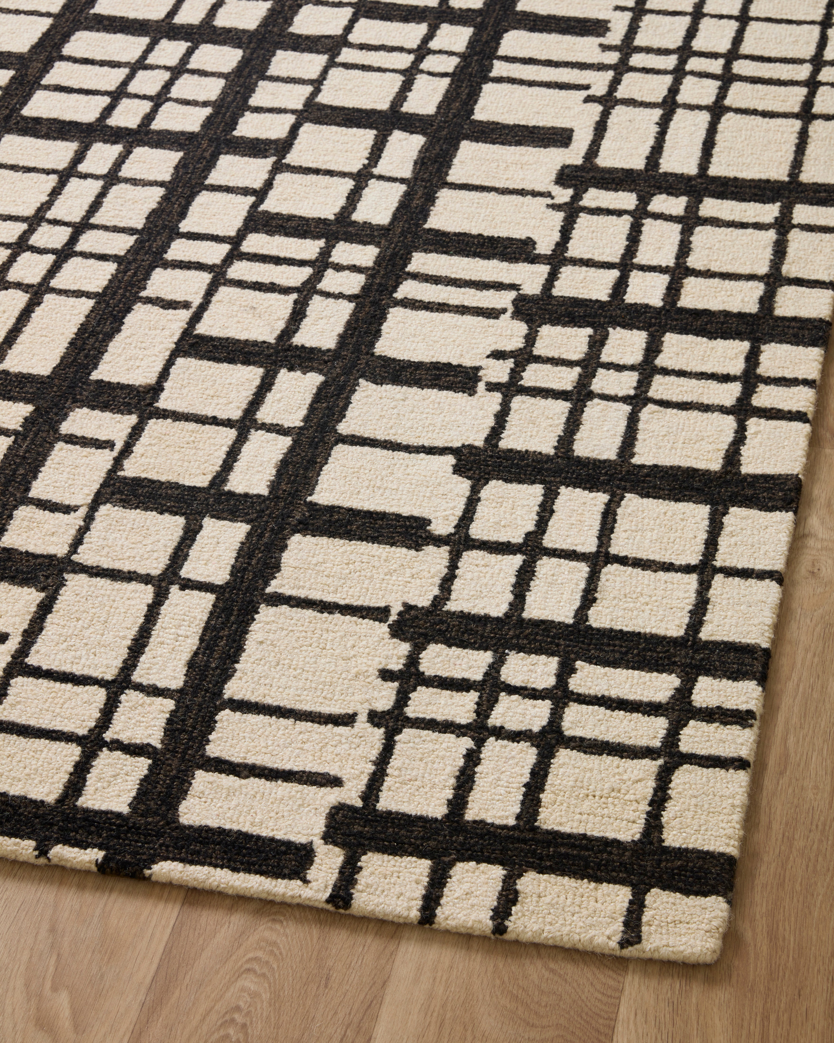 Chris Loves Julia x Loloi Polly Black / Ivory Rug 1-RUGS - jute Loloi