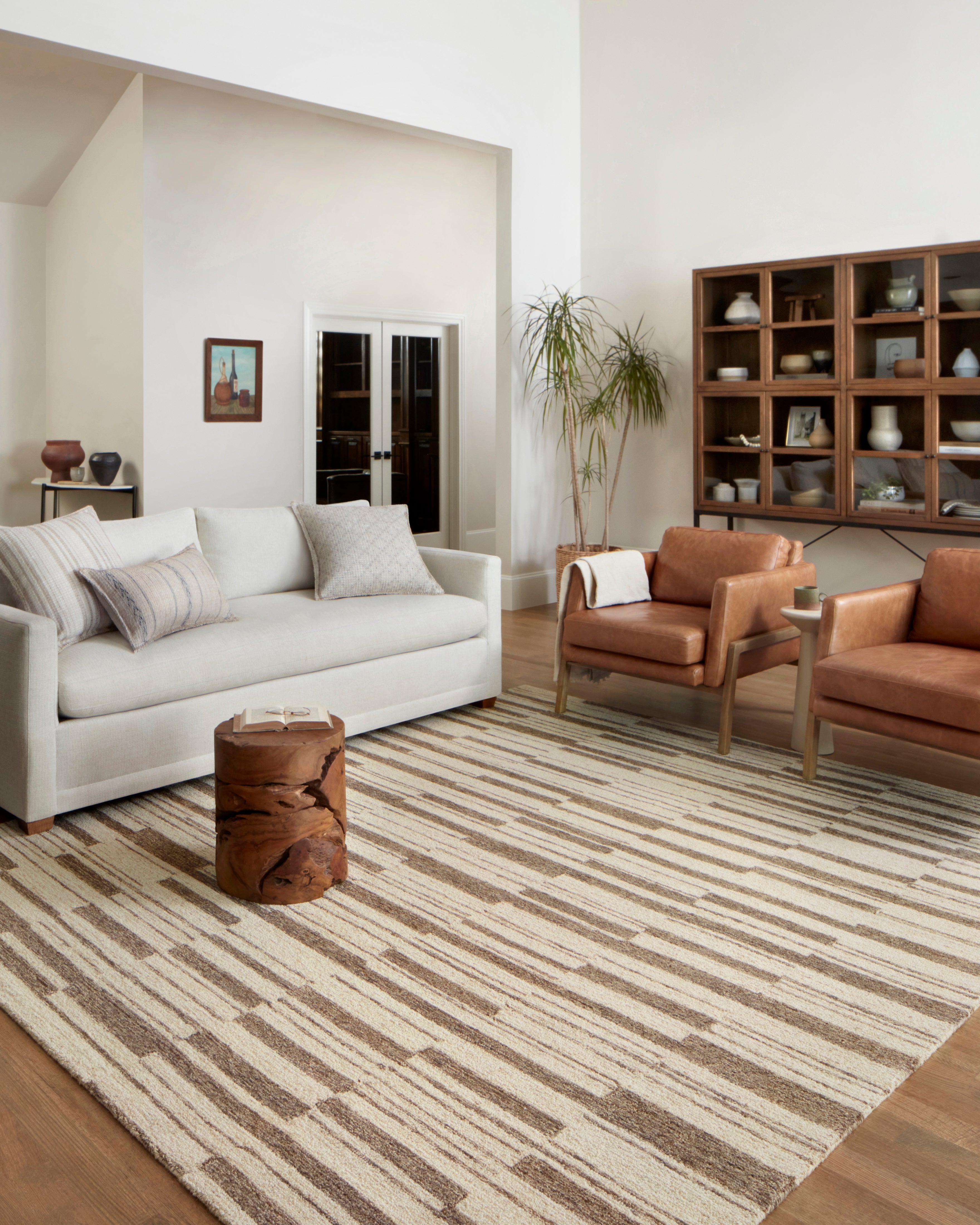 Chris Loves Julia x Loloi Polly Beige / Tobacco Rug 0-RUGS - jute Loloi