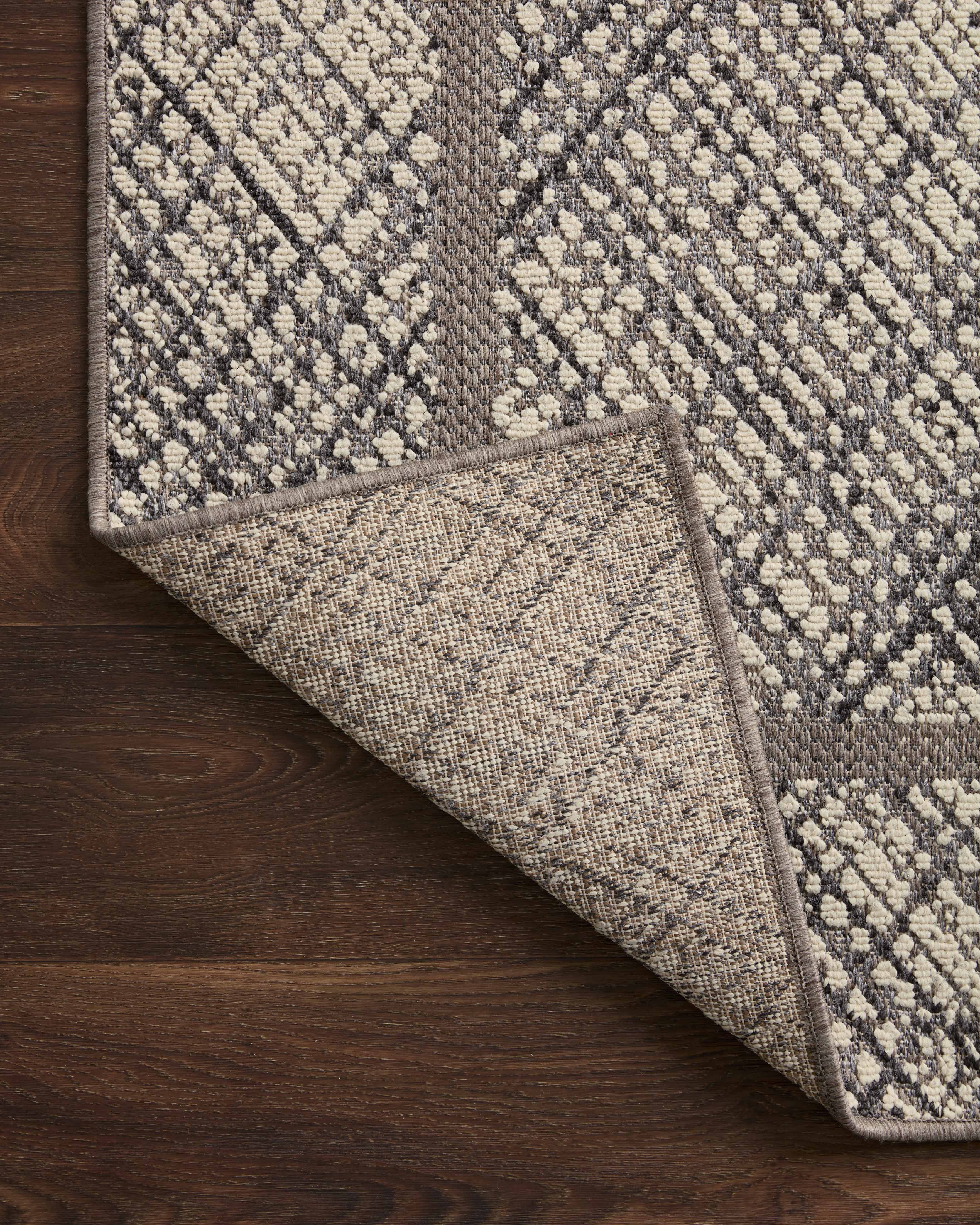 Loloi Rainier Ivory / Charcoal Outdoor Rug 0-RUGS-patterned Loloi