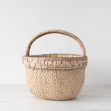 Round Vintage Flower Basket - Rug & Weave