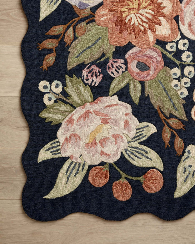 Rifle Paper Co. x Loloi Silhouette Navy Rug 0-RUGS - wool Loloi