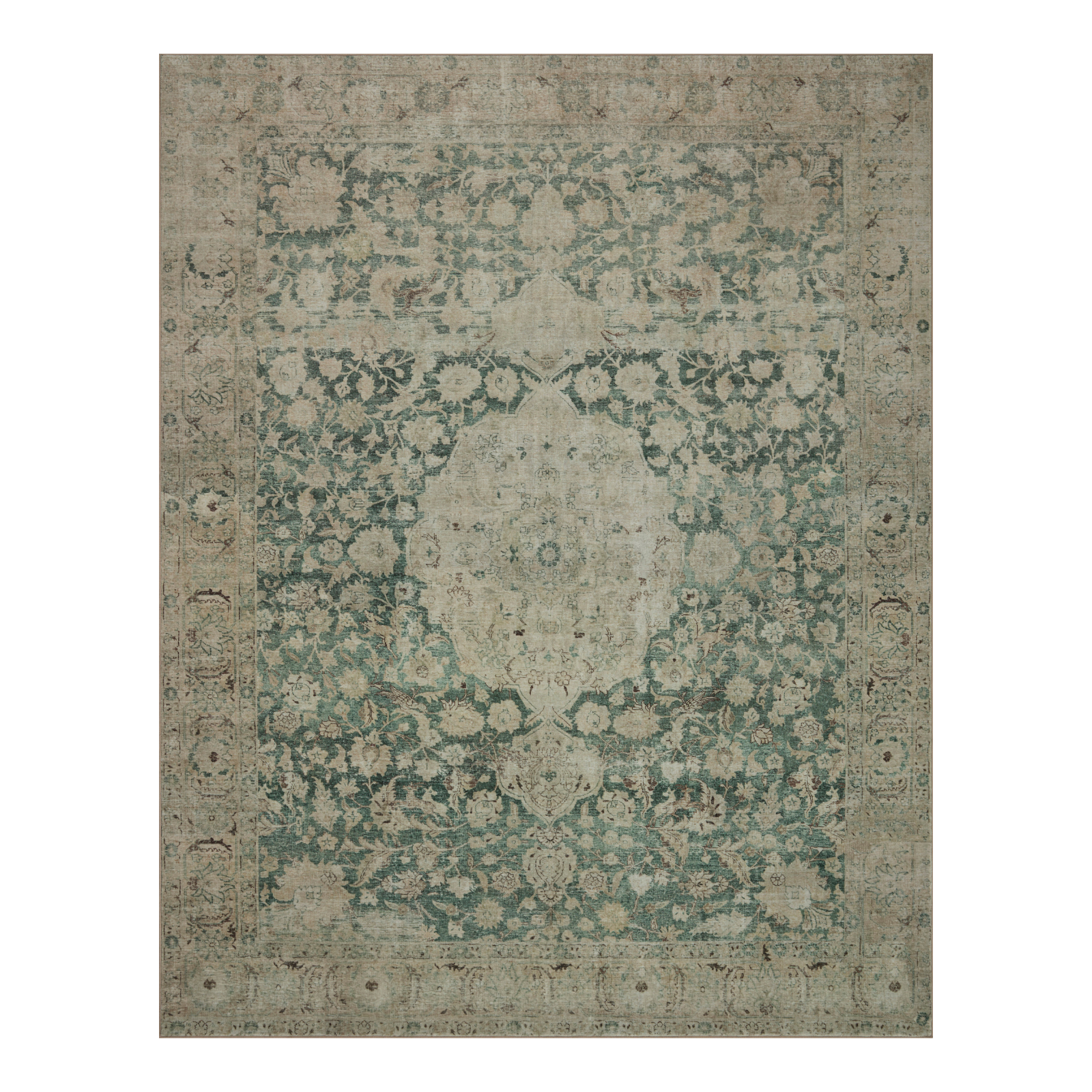 Magnolia Home by Joanna Gaines x Loloi Sinclair Jade / Sand Rug 0-RUGS-patterned Loloi 18" x 18" Sample