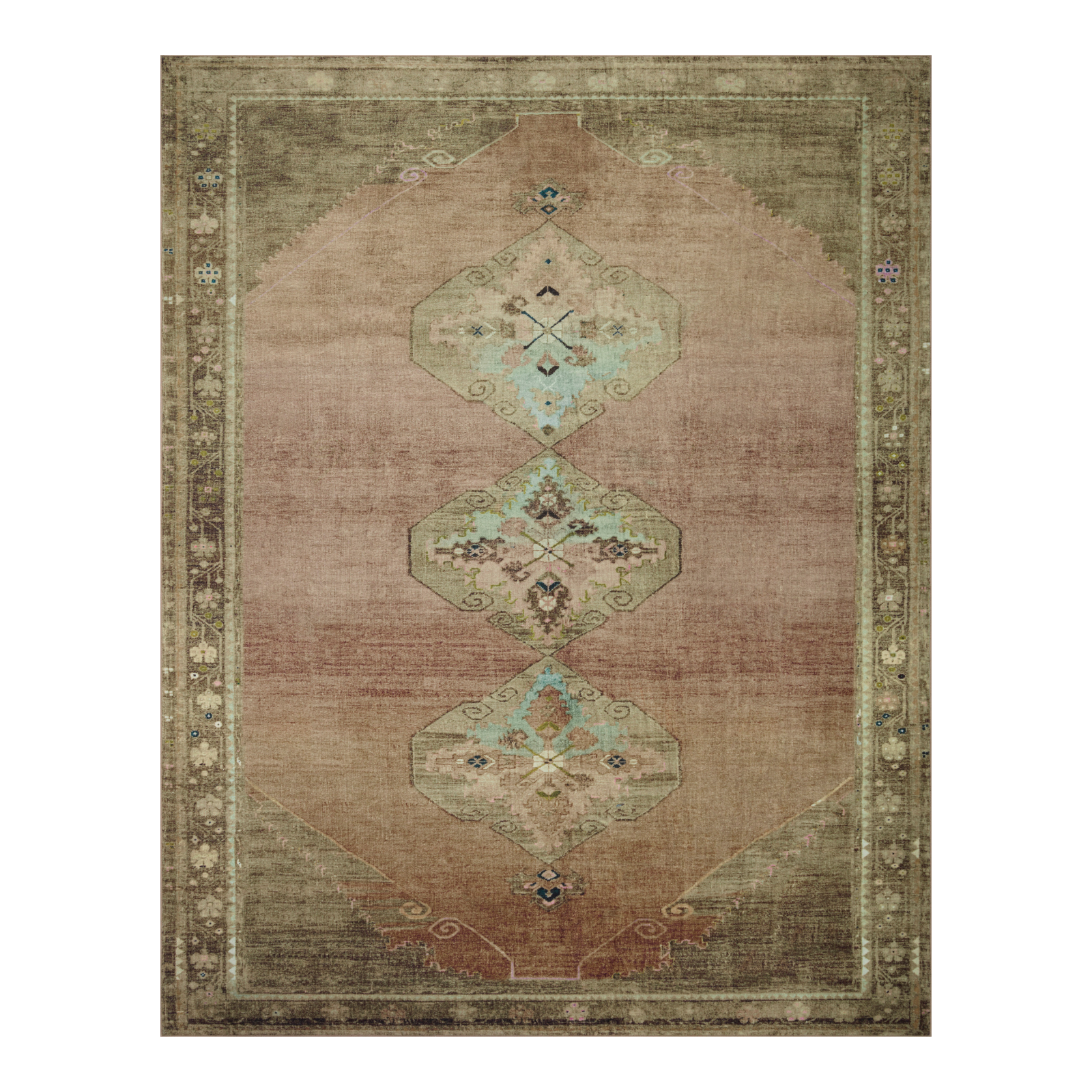 Magnolia Home by Joanna Gaines x Loloi Sinclair Clay / Tobacco Rug 0-RUGS-patterned Loloi 18" x 18" Sample