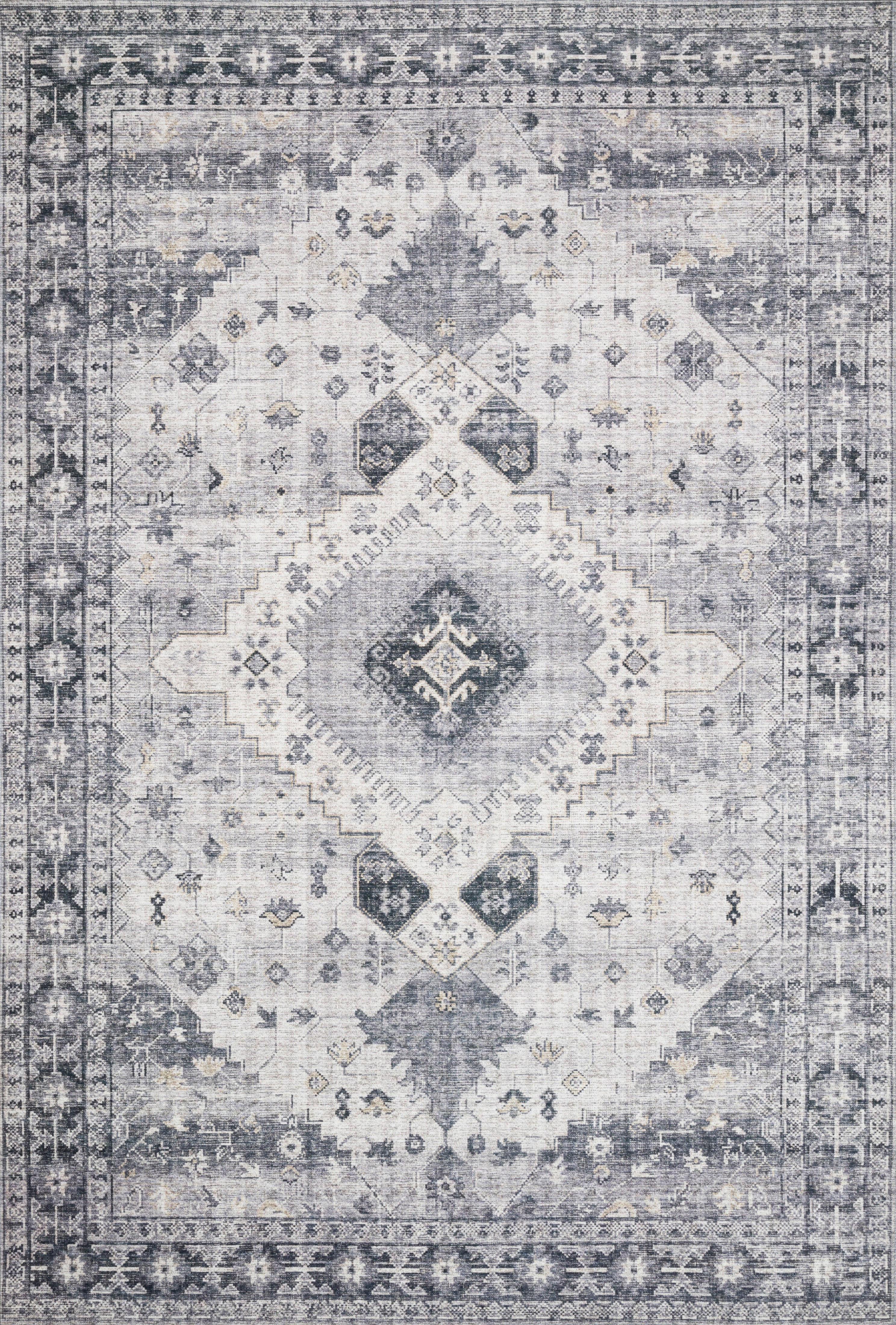 Loloi Skye Silver / Grey Rug patterned rugs Loloi