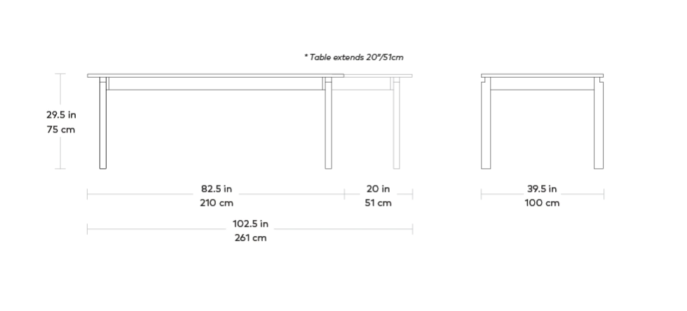 Gus* Modern Annex Extendable Dining Table 9 - b - FURNITURE - dining table - rectangle Gus