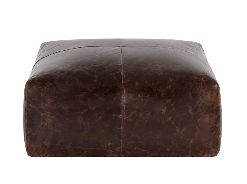 Ellie Ottoman / Chocolate Leather 6 - FURNITURE - ottoman Sunpan