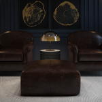 Ellie Ottoman / Chocolate Leather 6 - FURNITURE - ottoman Sunpan