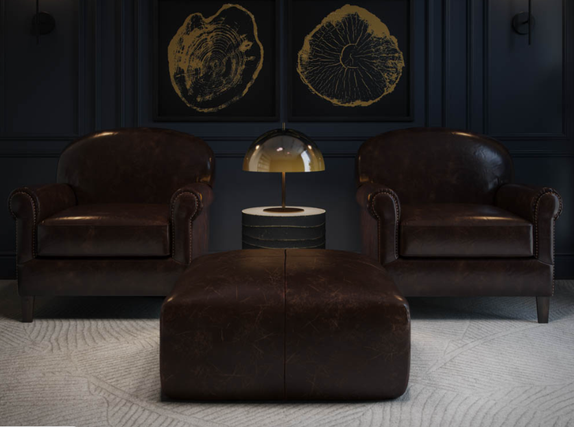 Ellie Ottoman / Chocolate Leather 6 - FURNITURE - ottoman Sunpan