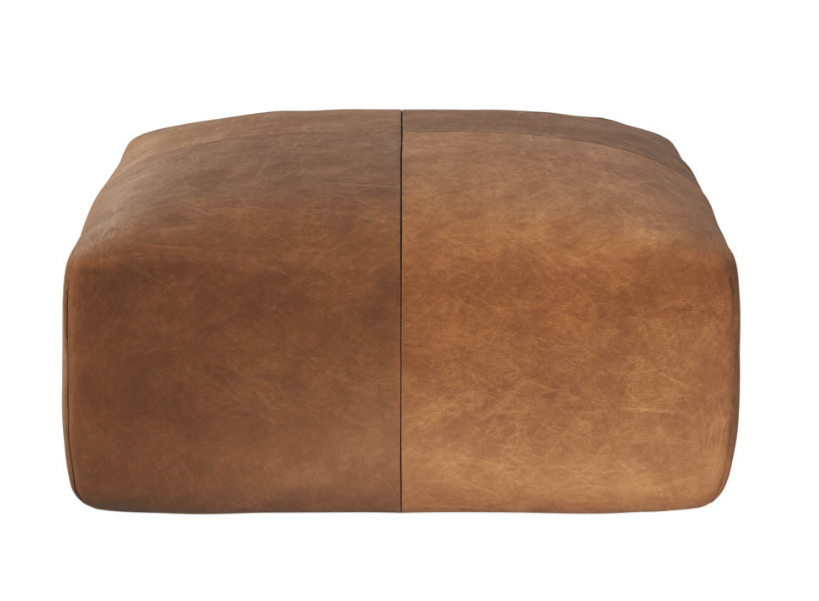 Ellie Ottoman / Cognac Leather 6 - FURNITURE - ottoman Sunpan