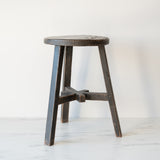 Short Dobbie Reclaimed Stool - Black 5-VINTAGE - stool Hauer Market