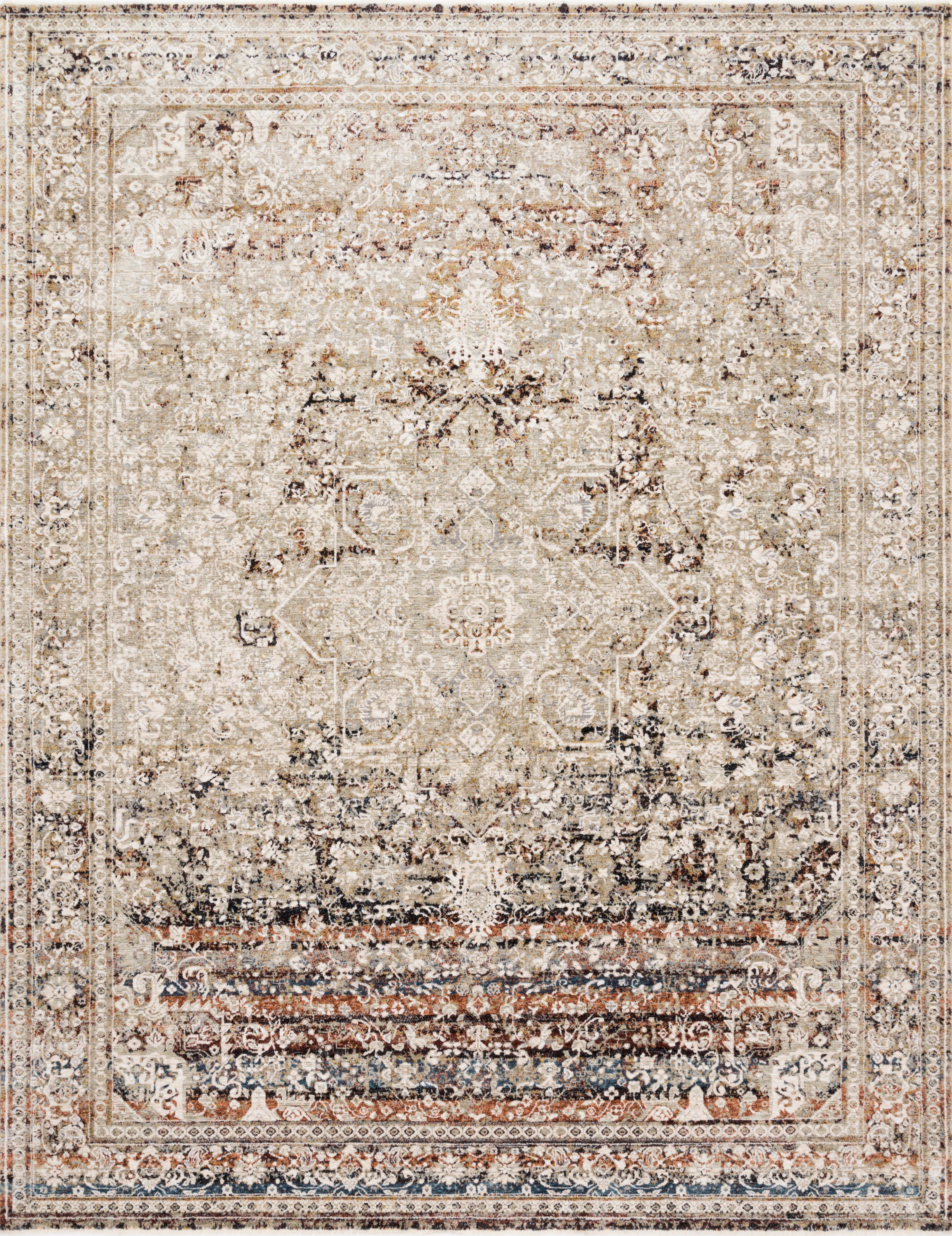 Loloi Theia Taupe / Brick Rug RUGS - patterned Loloi