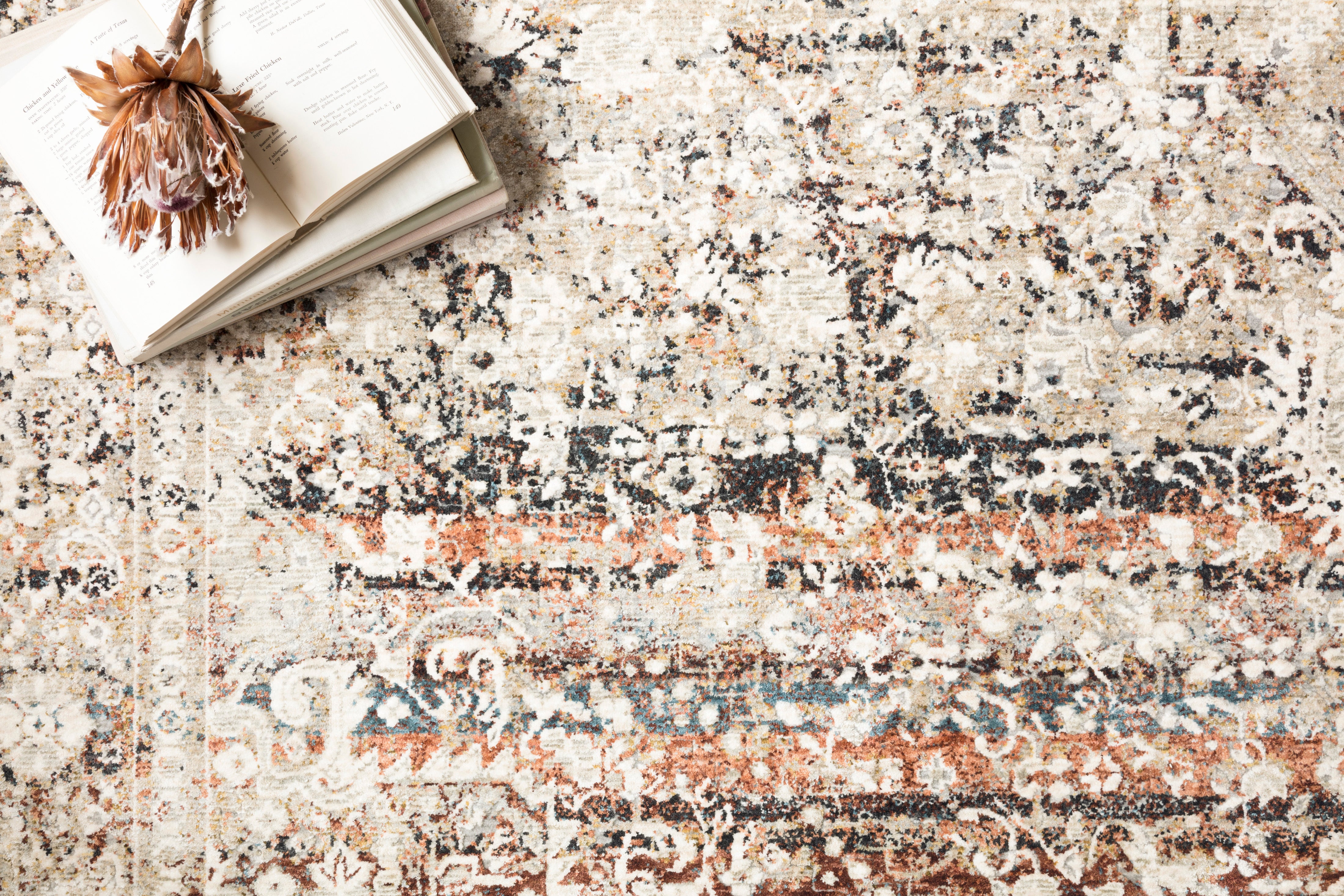Loloi Theia Taupe / Brick Rug RUGS - patterned Loloi