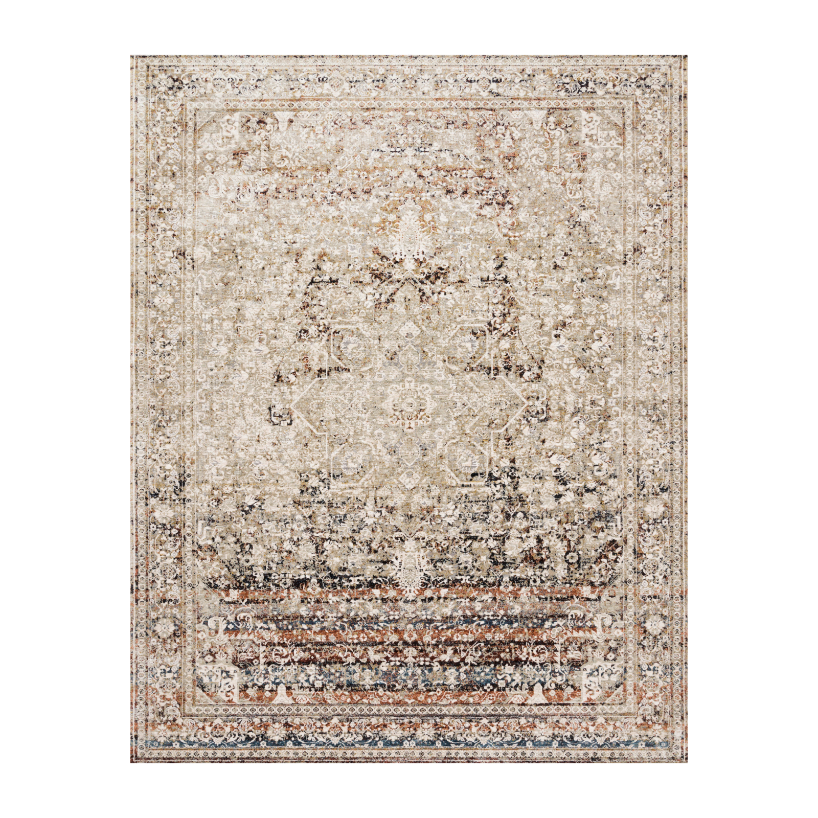 Loloi Theia Taupe / Brick Rug RUGS - patterned Loloi