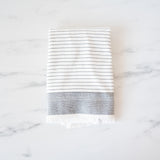 Turkish Cotton Striped Hand Towel - White - Rug & Weave