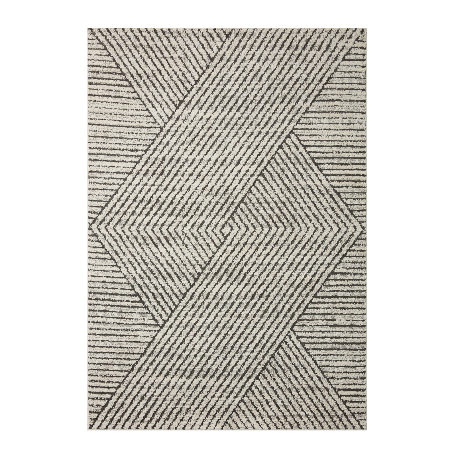 Loloi Fabian Charcoal / Ivory Linear Rug 2-RUGS - patterned Loloi