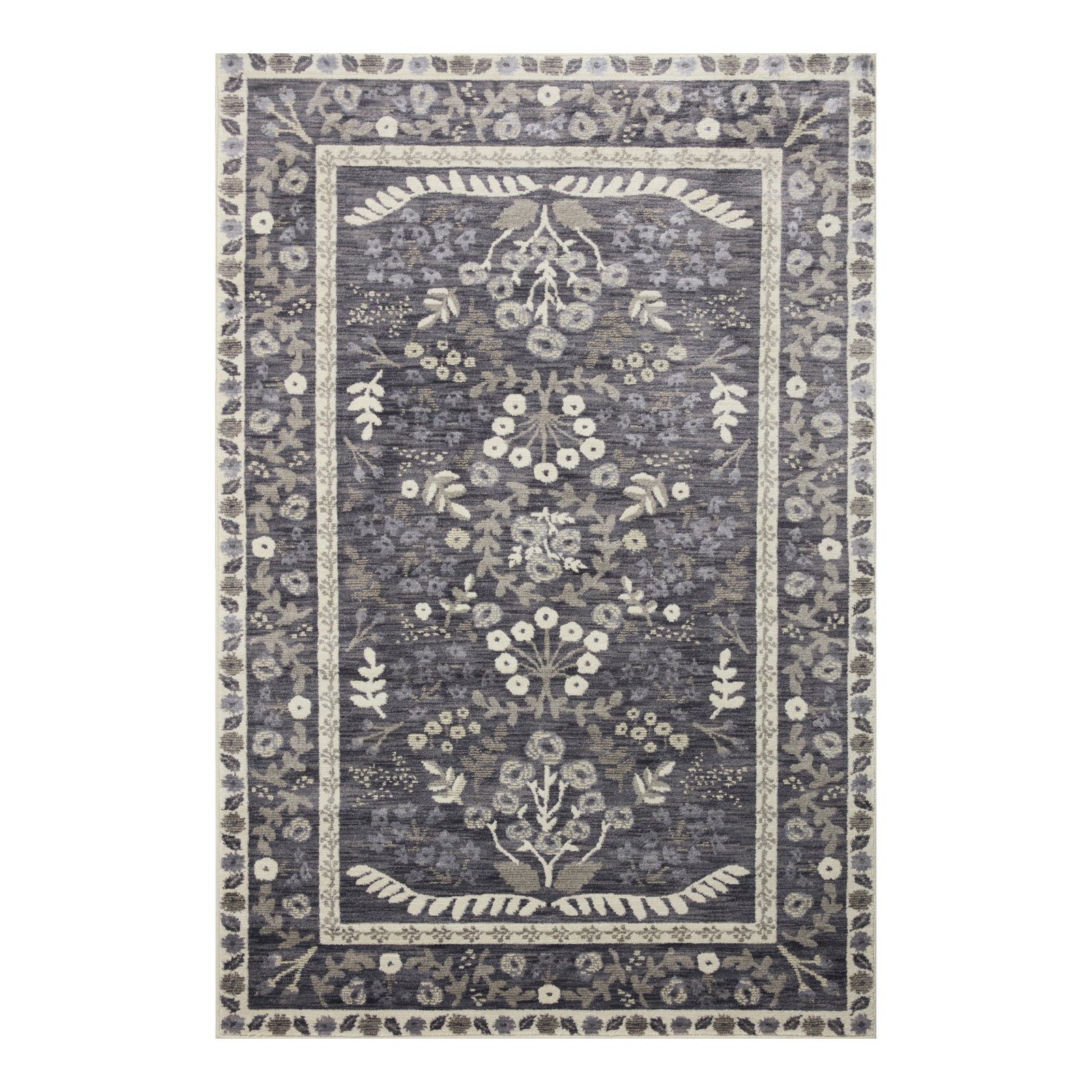 Rifle Paper Co. x Loloi Fiore Charcoal / White Rug 1-RUGS-patterned Loloi