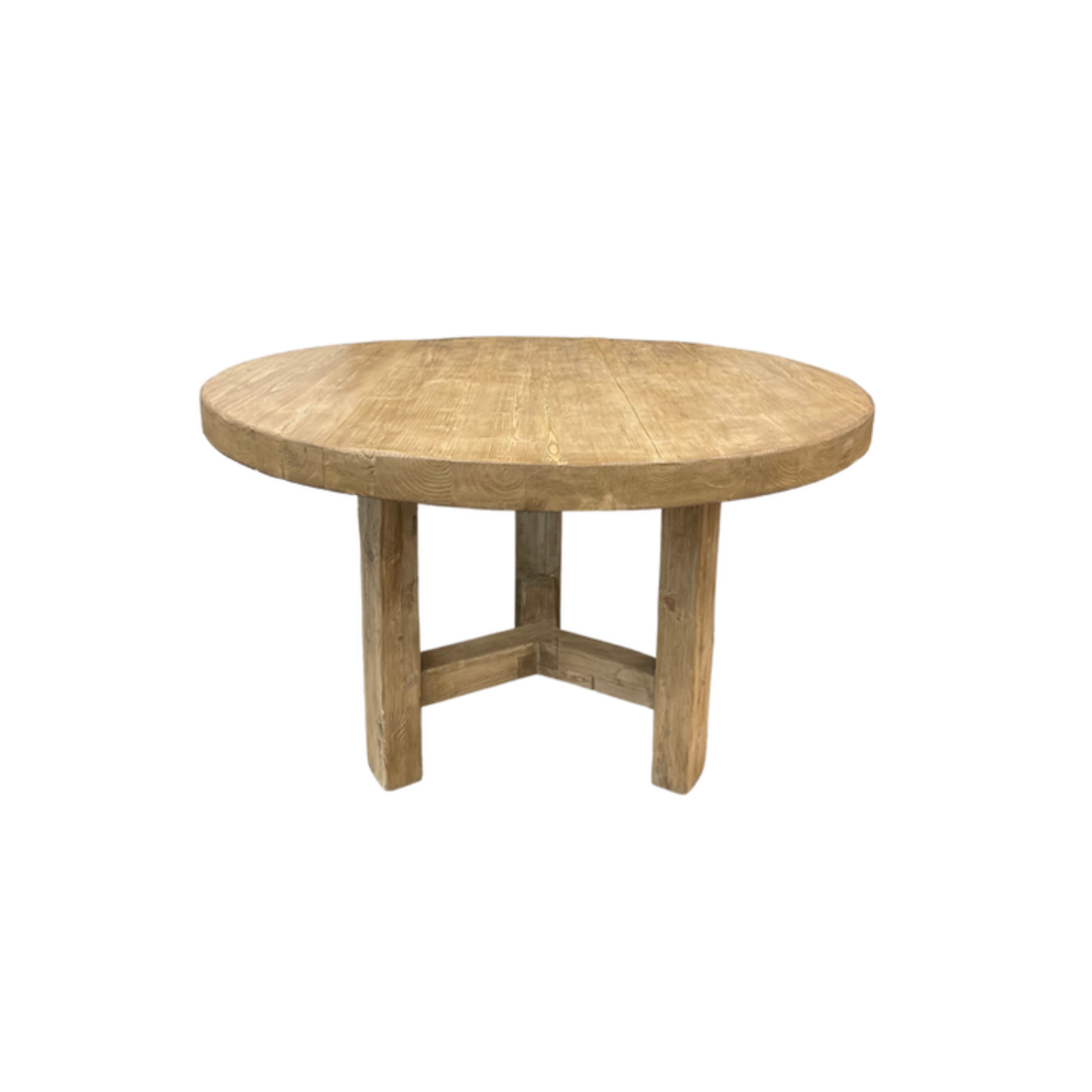 Lawrence Reclaimed Wood Round Dining Table 5-VINTAGE -table Hauer Market