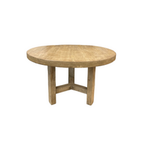 Lawrence Reclaimed Wood Round Dining Table 5-VINTAGE -table Hauer Market