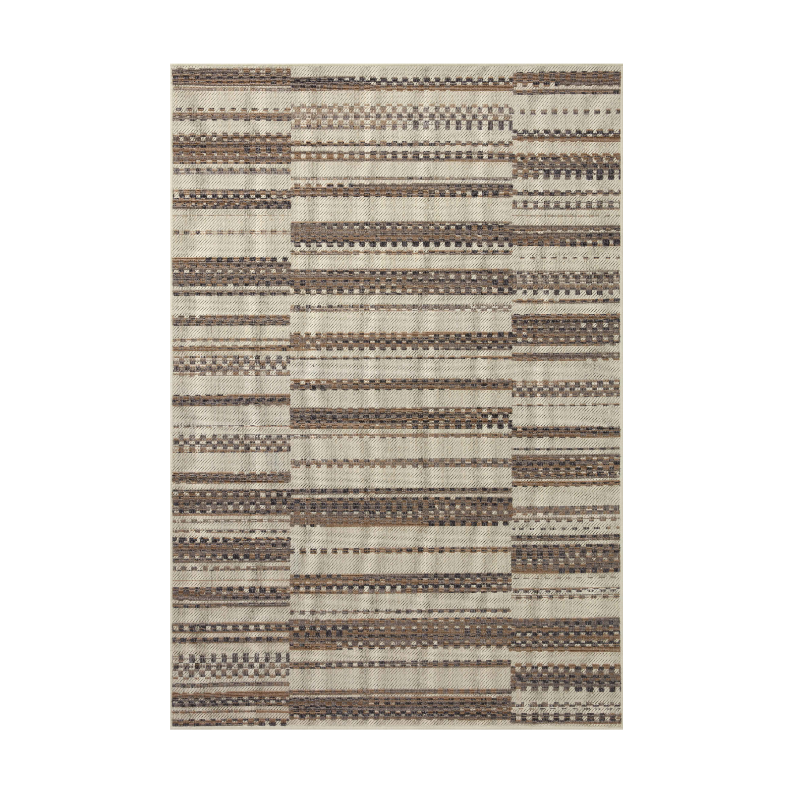 Loloi Rainier Ivory / Taupe Outdoor Rug 0-RUGS-patterned Loloi