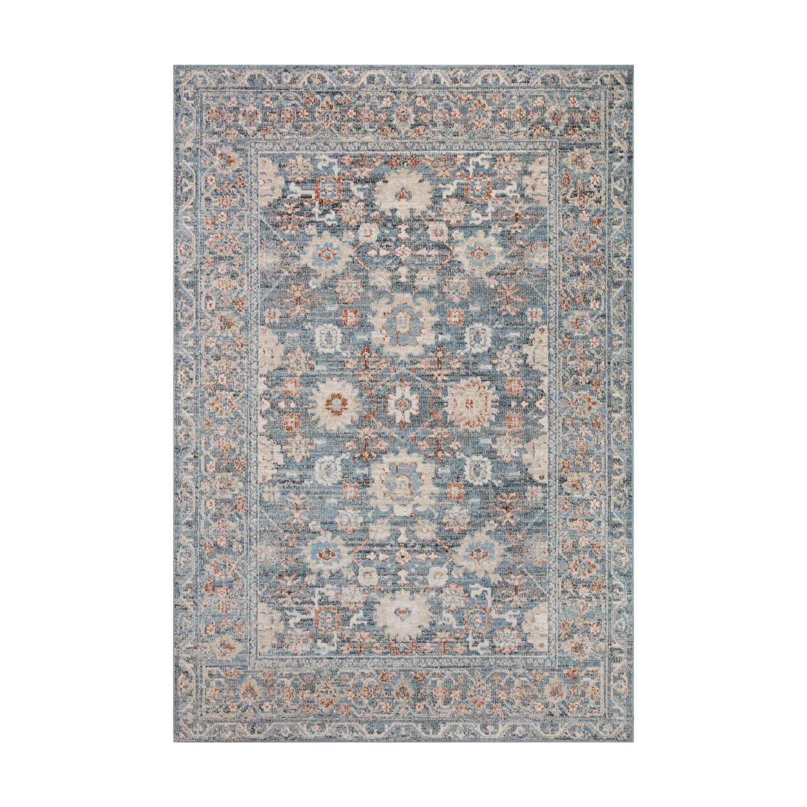 Loloi Odette Sky / Rust Rug 0-RUGS-patterned Loloi