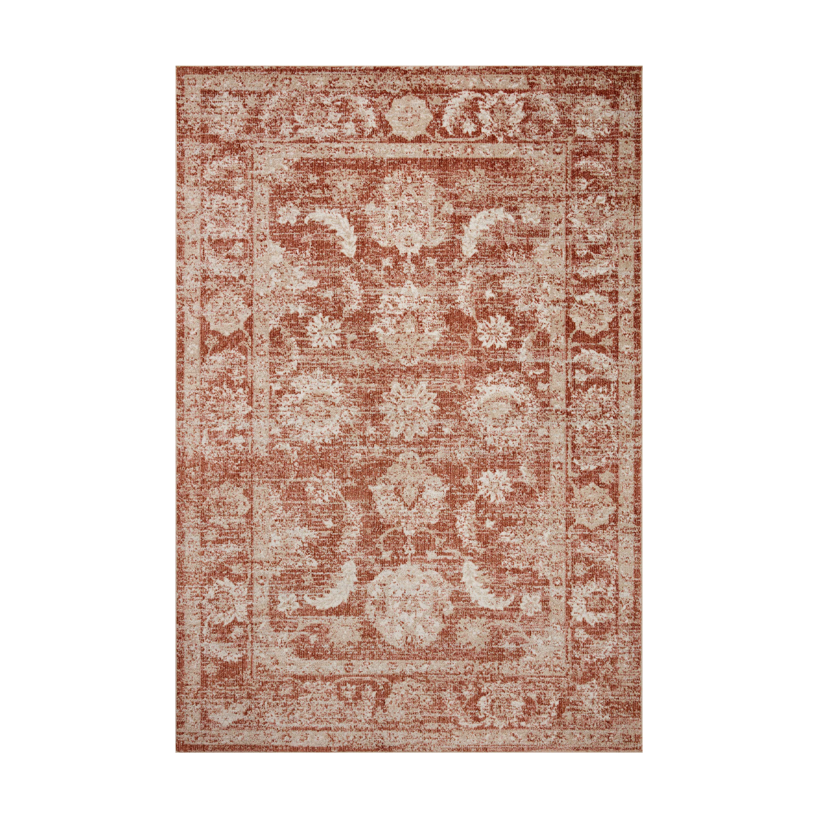 Loloi Odette Rust / Ivory Rug 0-RUGS-patterned Loloi