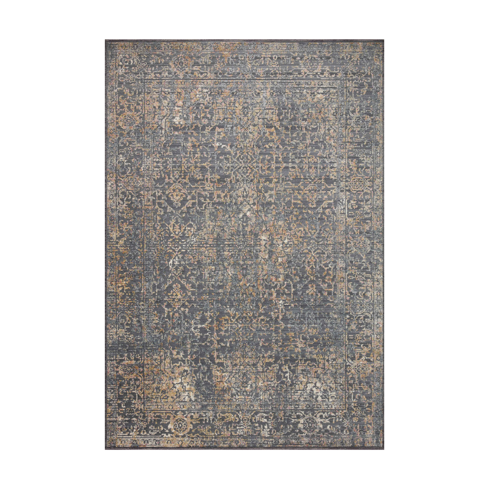 Loloi Indra Graphite / Sunset Rug 0-RUGS-patterned Loloi